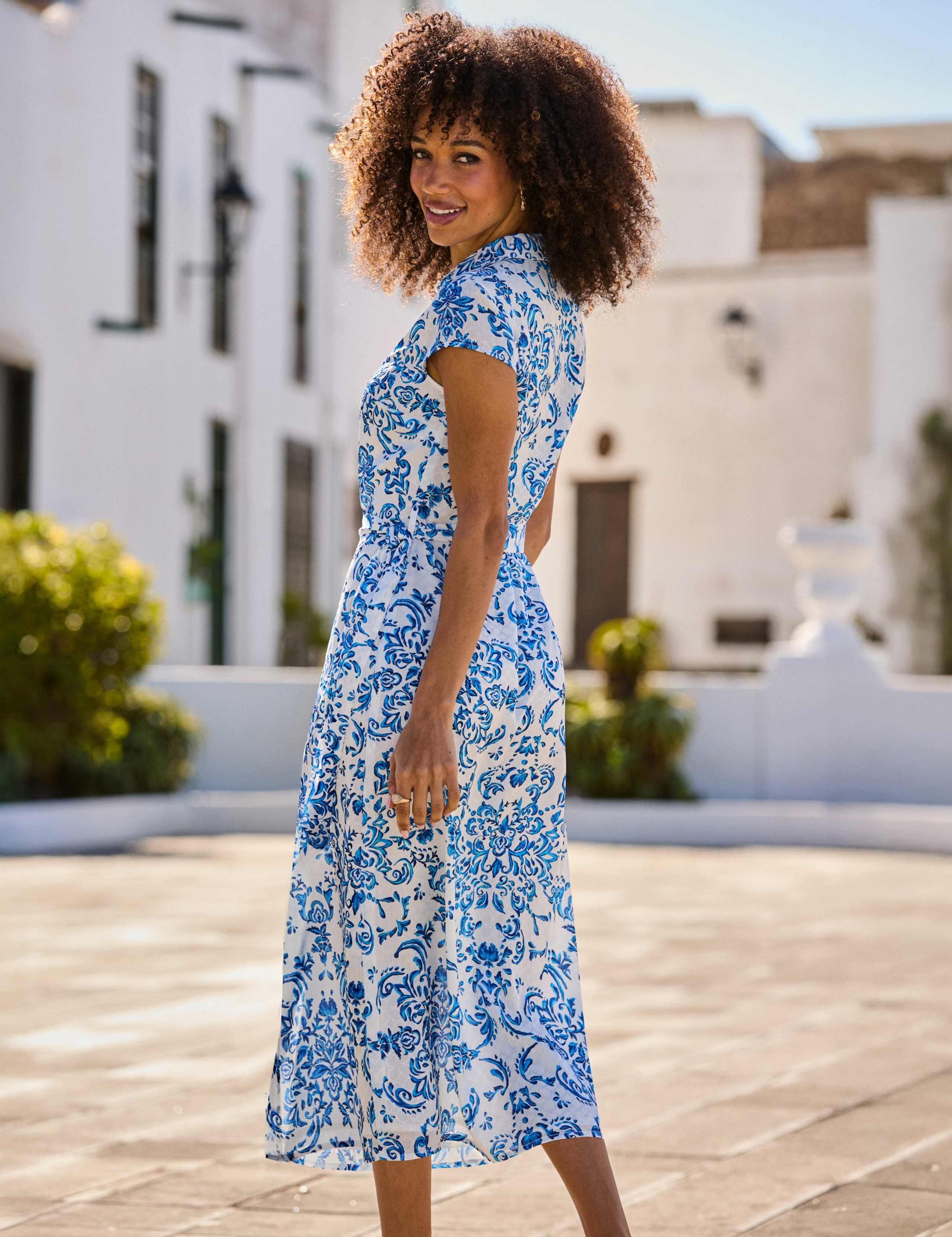 Baroque Jacquard Belted Midi Shirt Dress 4 of 5