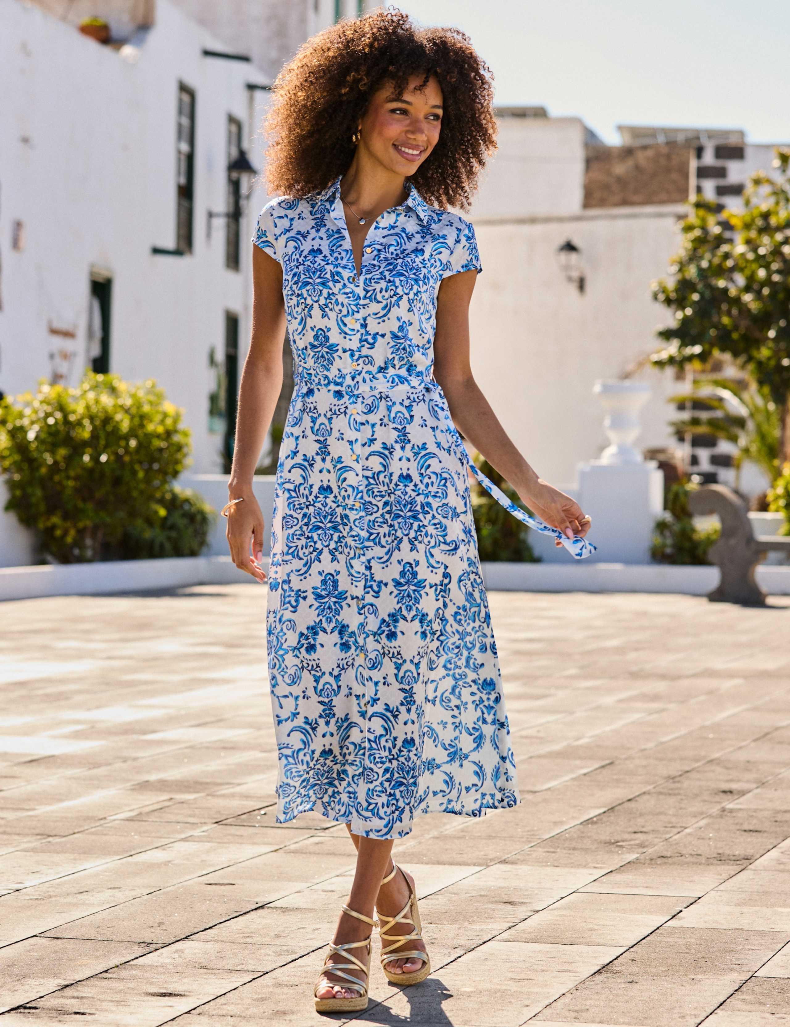 Baroque Jacquard Belted Midi Shirt Dress 5 of 5