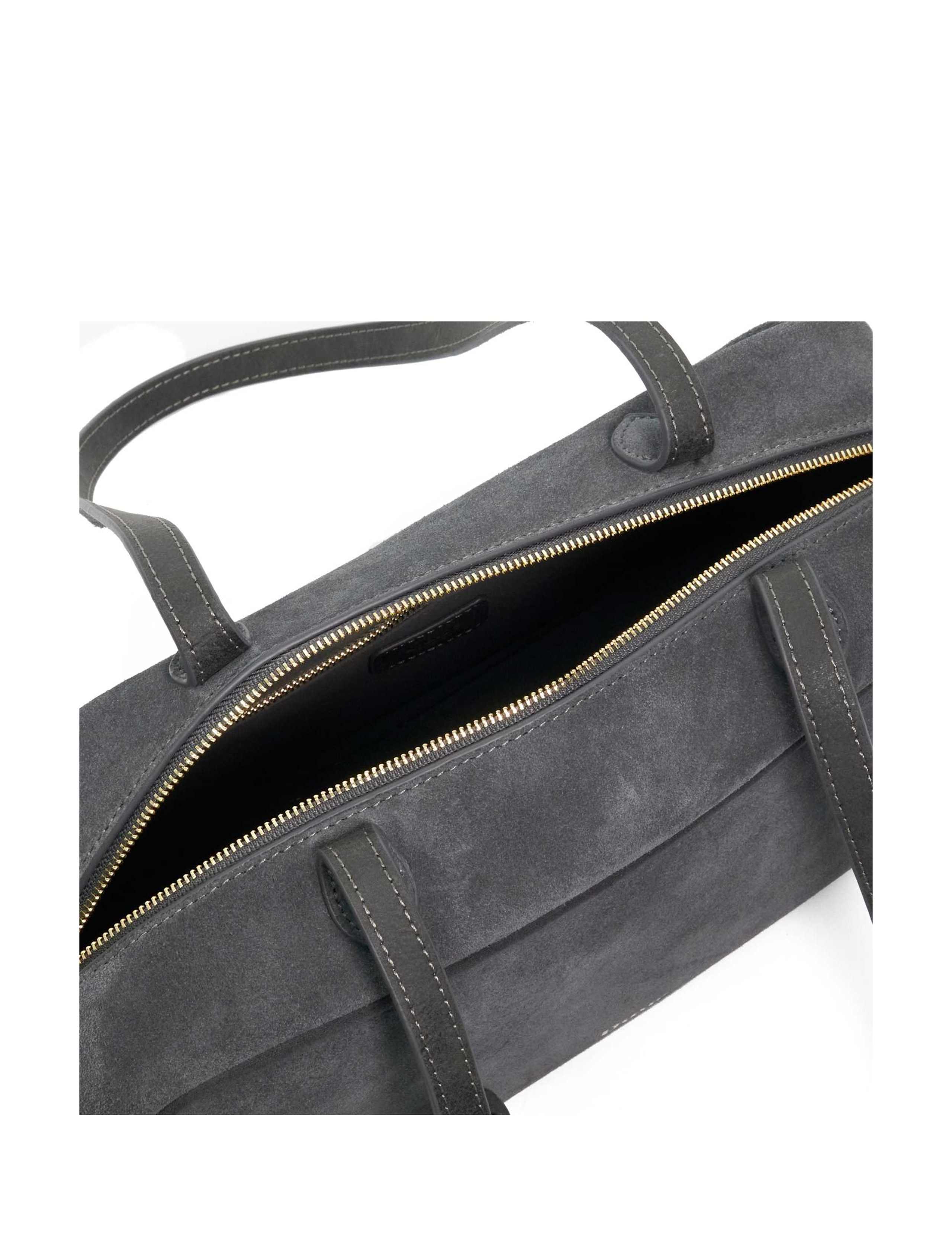 Suede Long Handle Bowler Bag 4 of 5