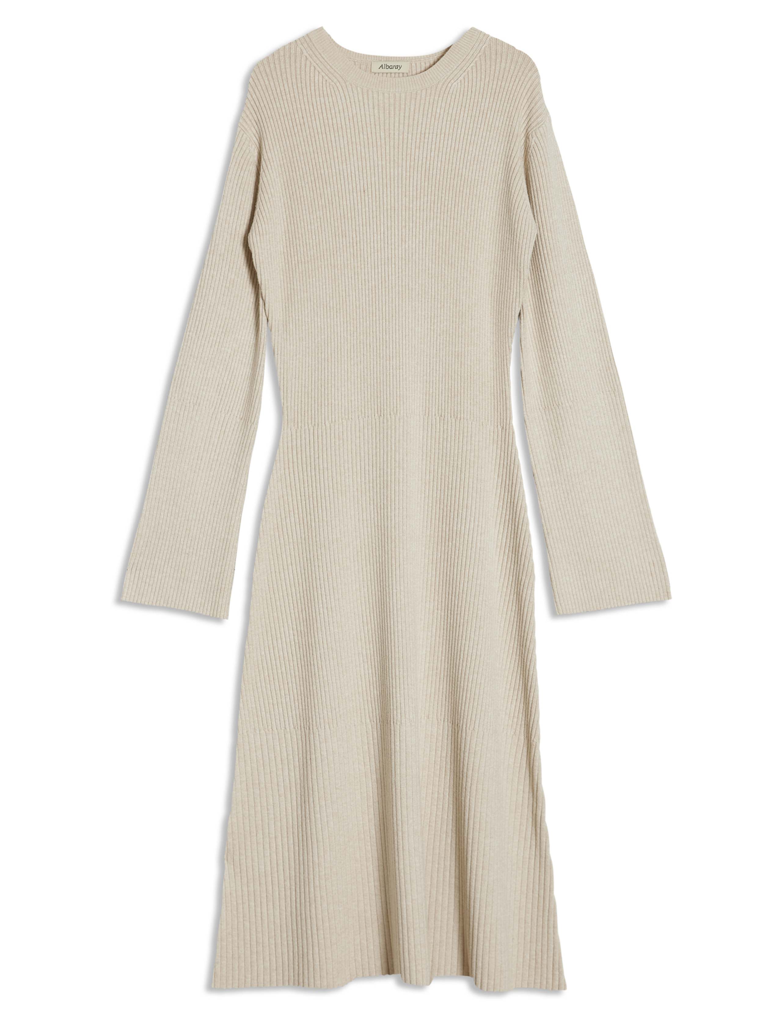 Ribbed Round Neck Midi Knitted Dress 2 of 5