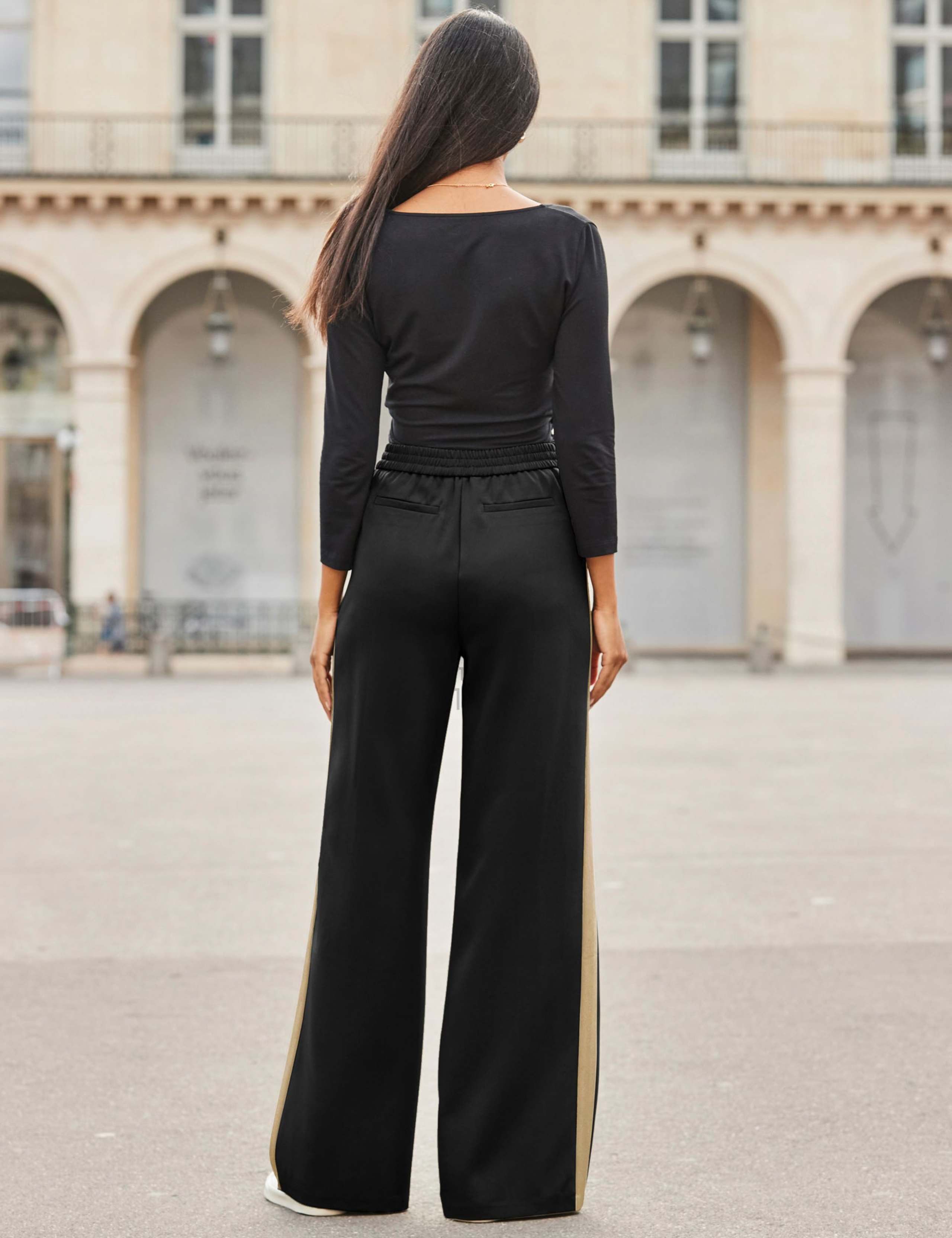 Side Stripe Elasticated Waist Wide Leg Trousers 3 of 7