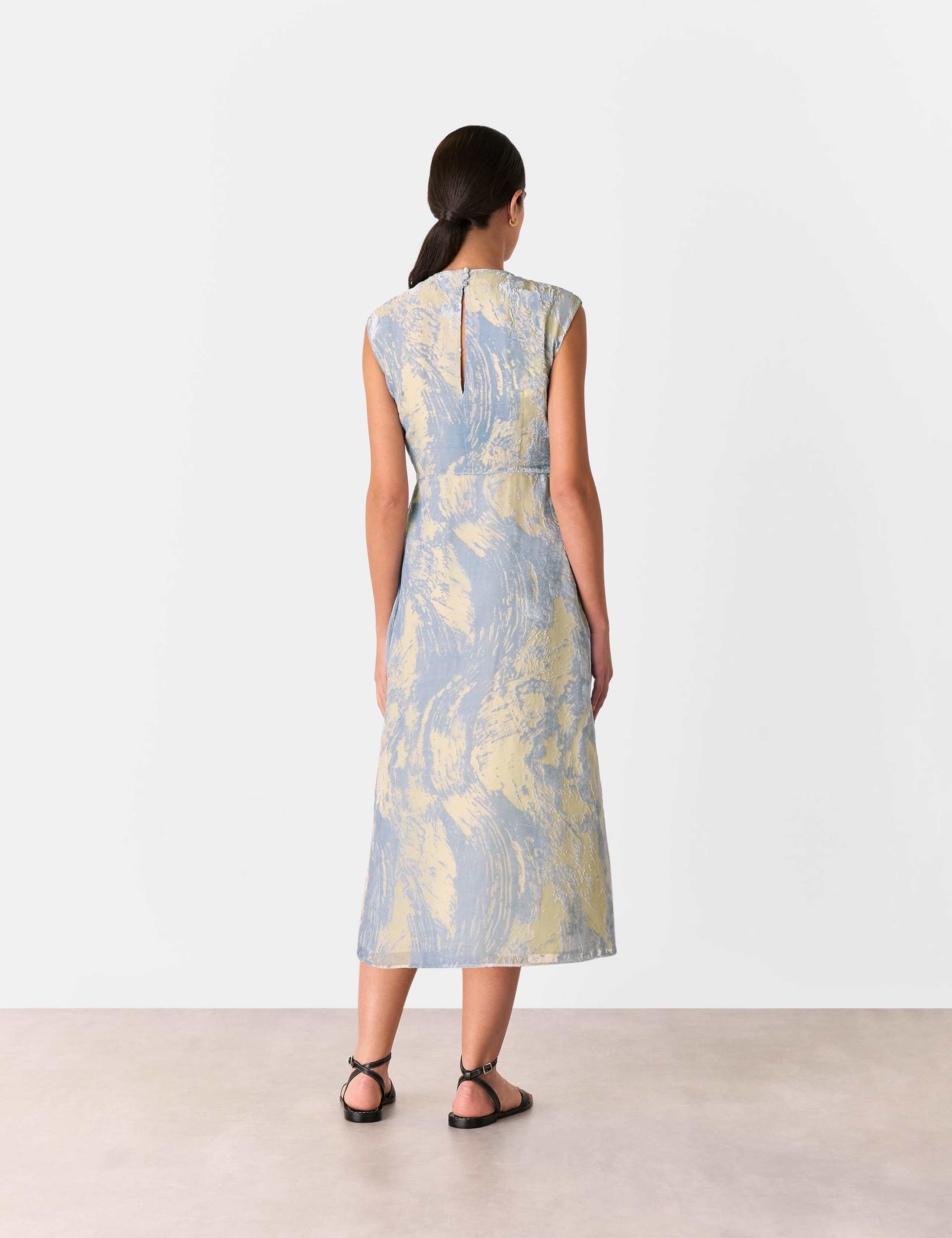Velvet Devoré Printed Midi Tea Dress 3 of 4