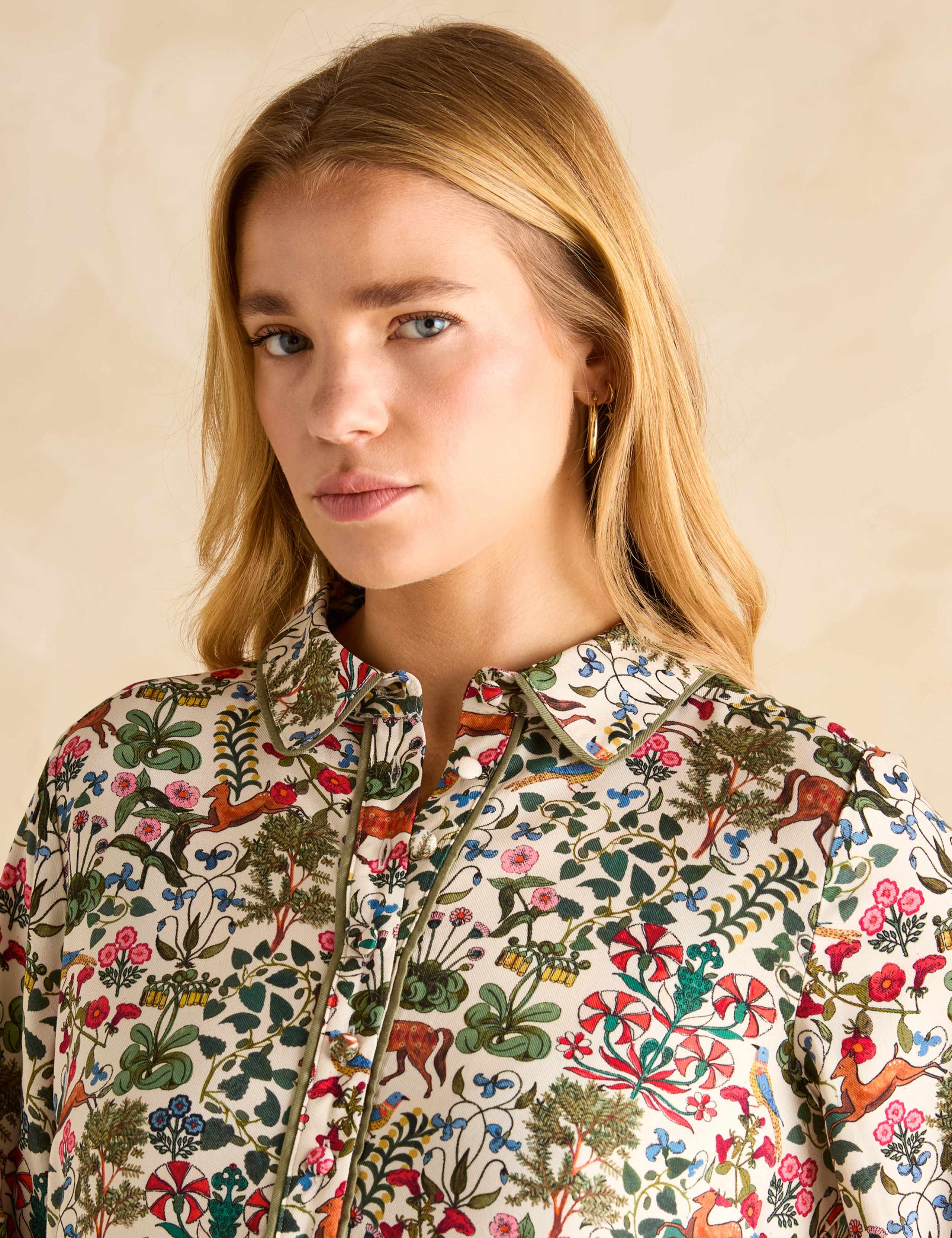 Printed Knee Length Shirt Dress 4 of 5