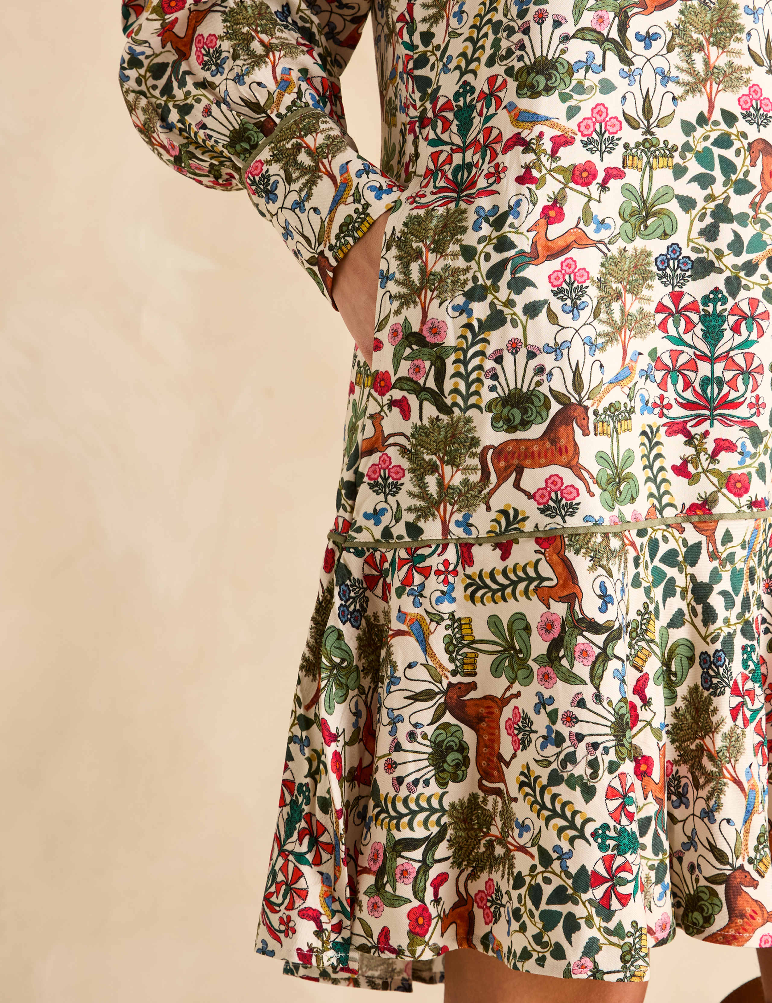 Printed Knee Length Shirt Dress 5 of 5