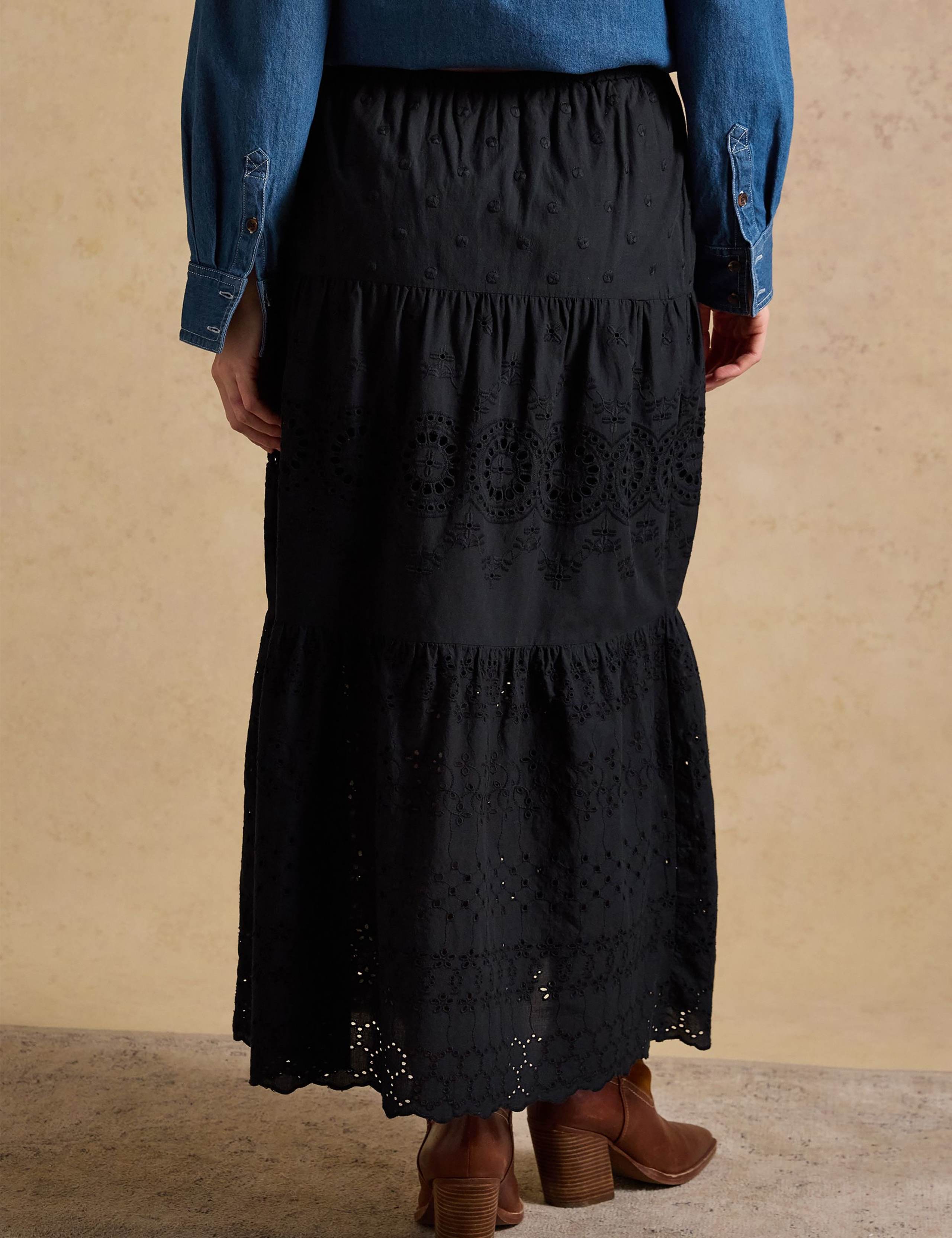 Pure Cotton Broderie Maxi Tiered Skirt 4 of 6
