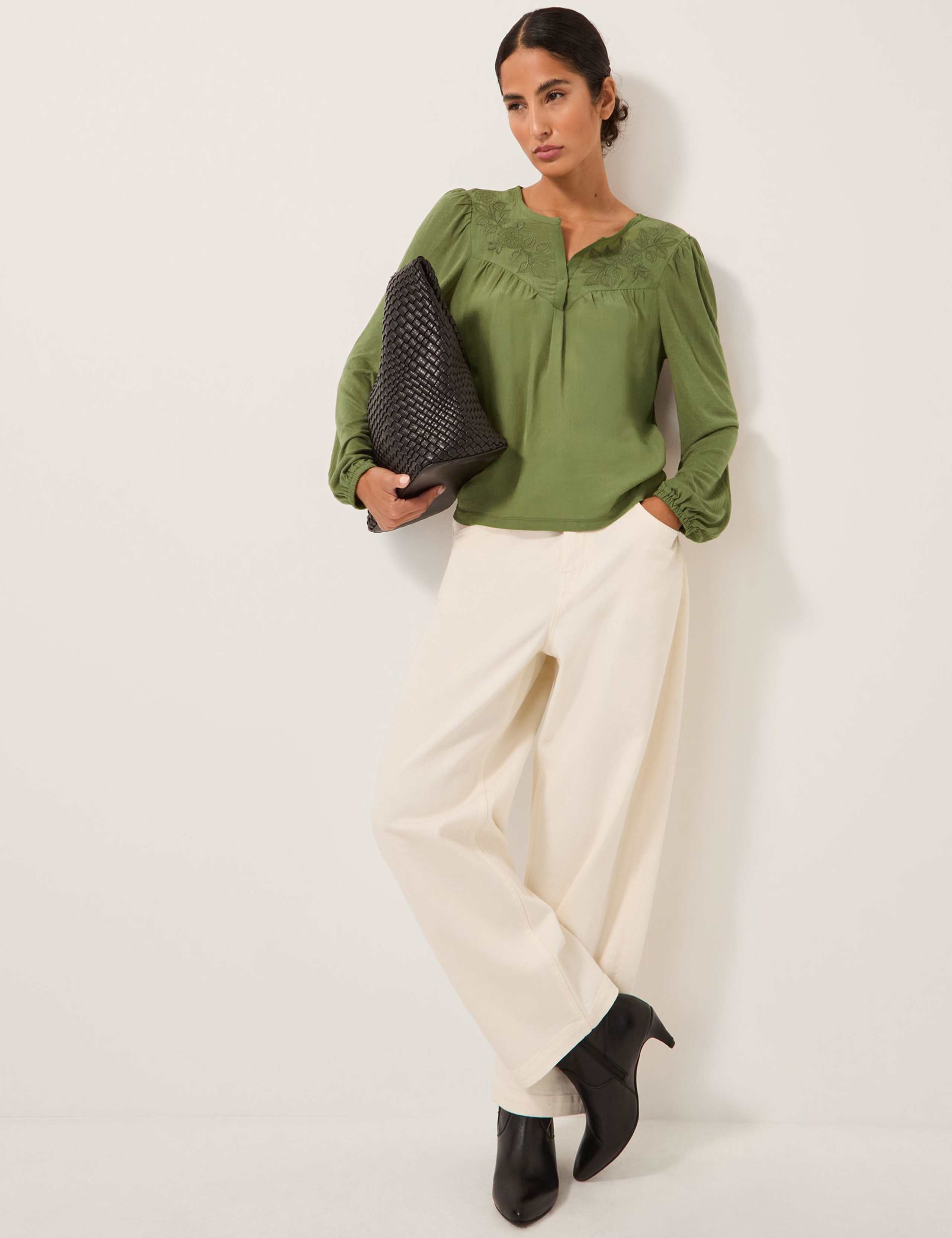 Floral Embroidered Yoke Top 2 of 4