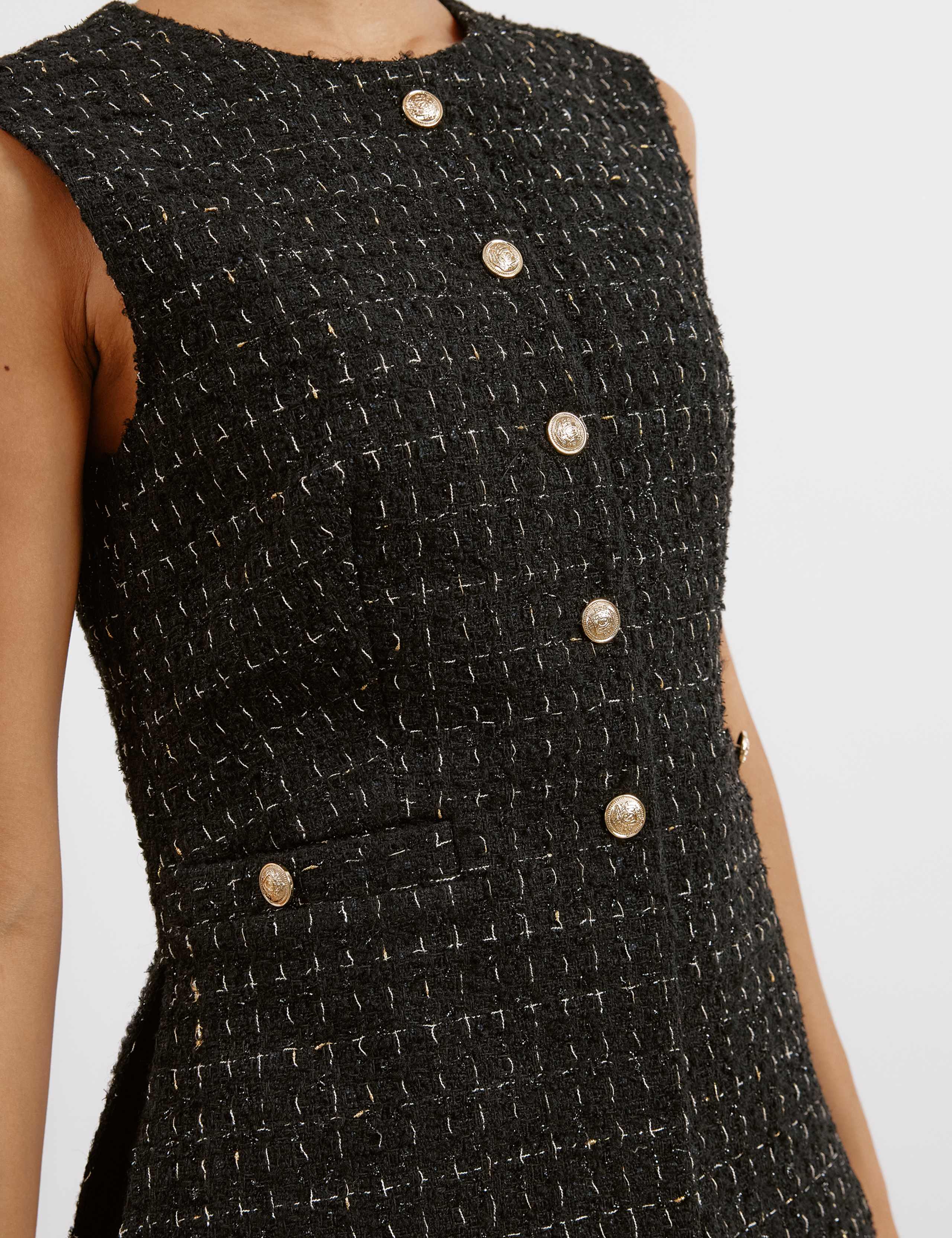 Wool Blend Tweed Sparkly Waistcoat 6 of 7