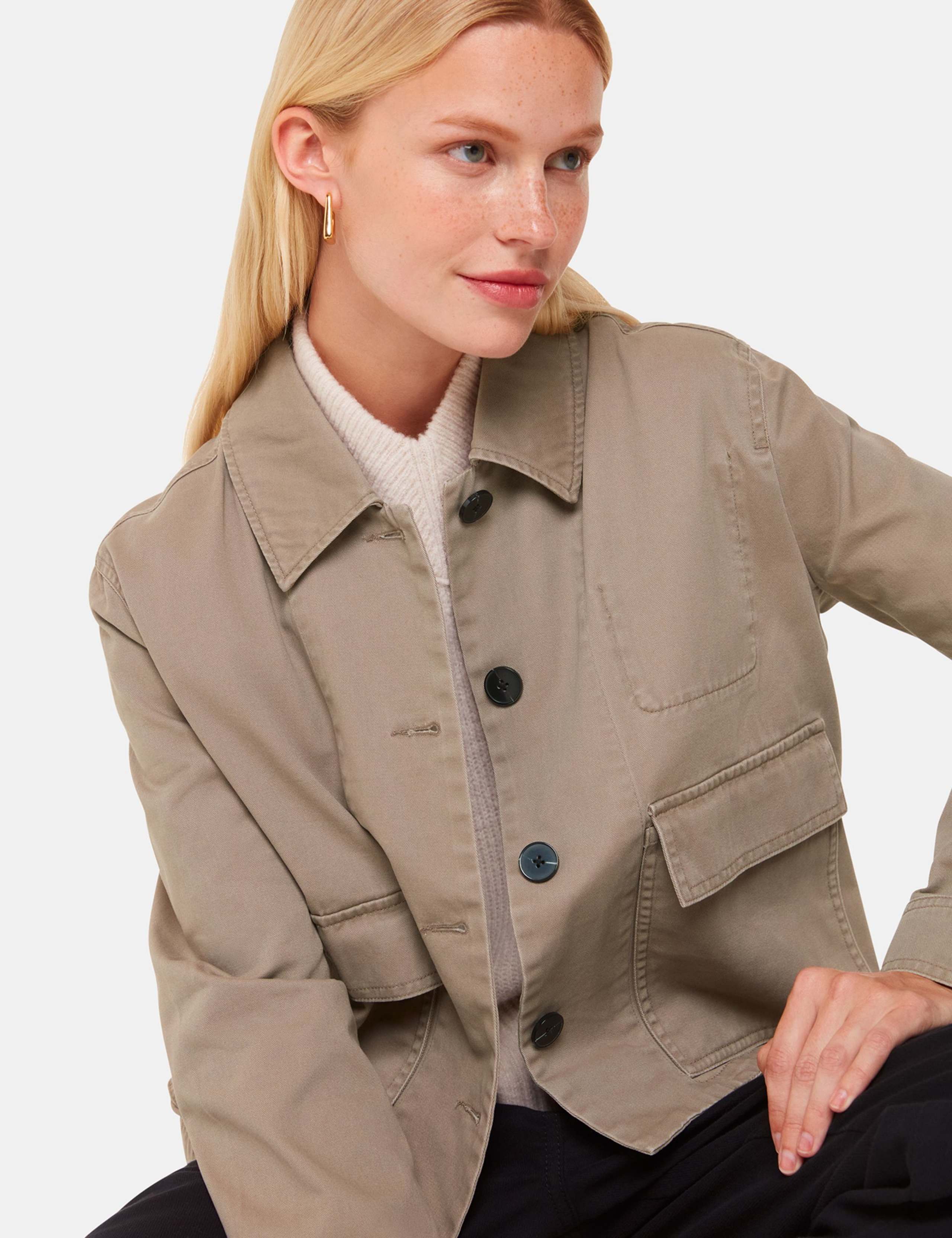 Pure Cotton Collared Short Jacket 3 of 4