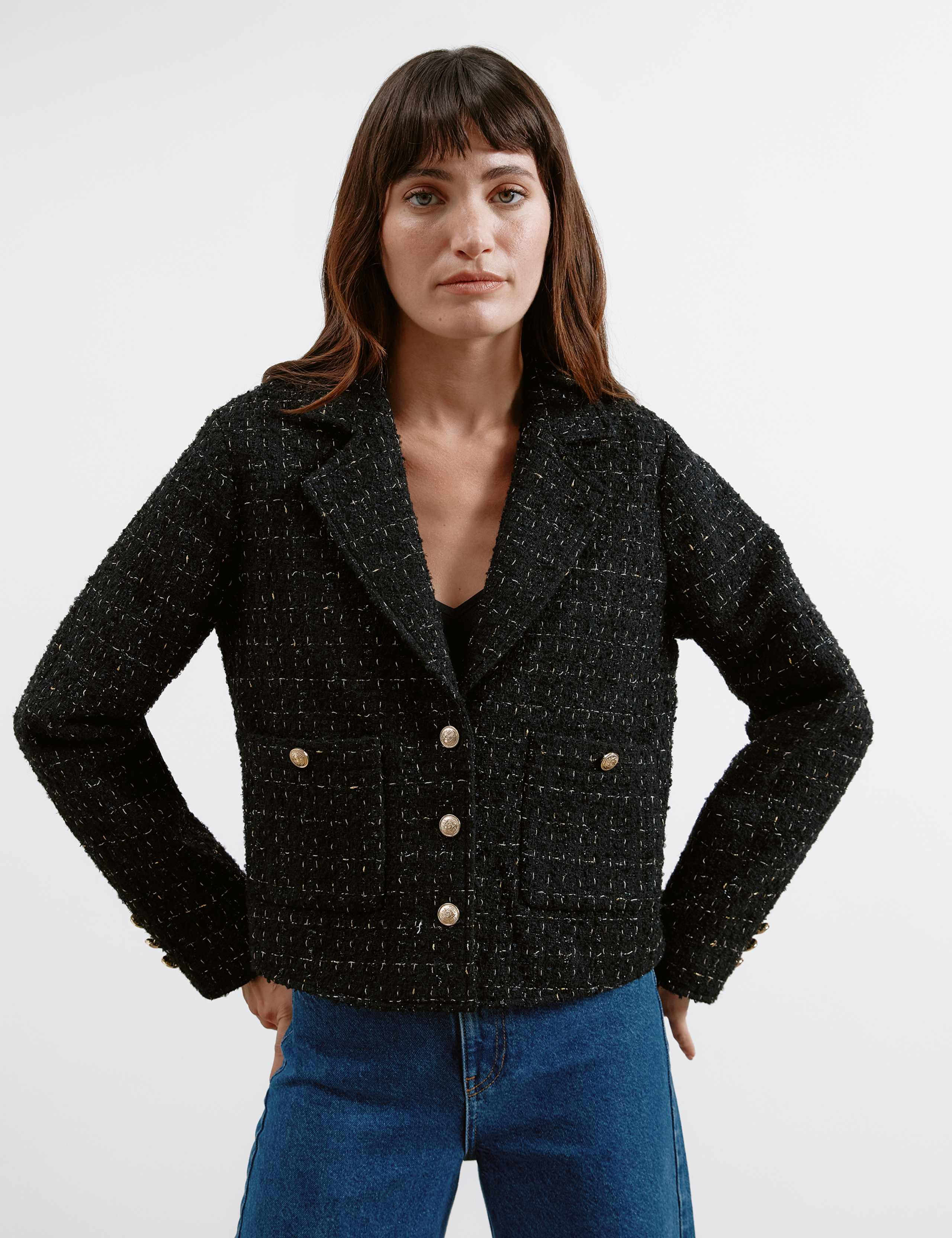 Wool Blend Tweed Short Jacket 1 of 6