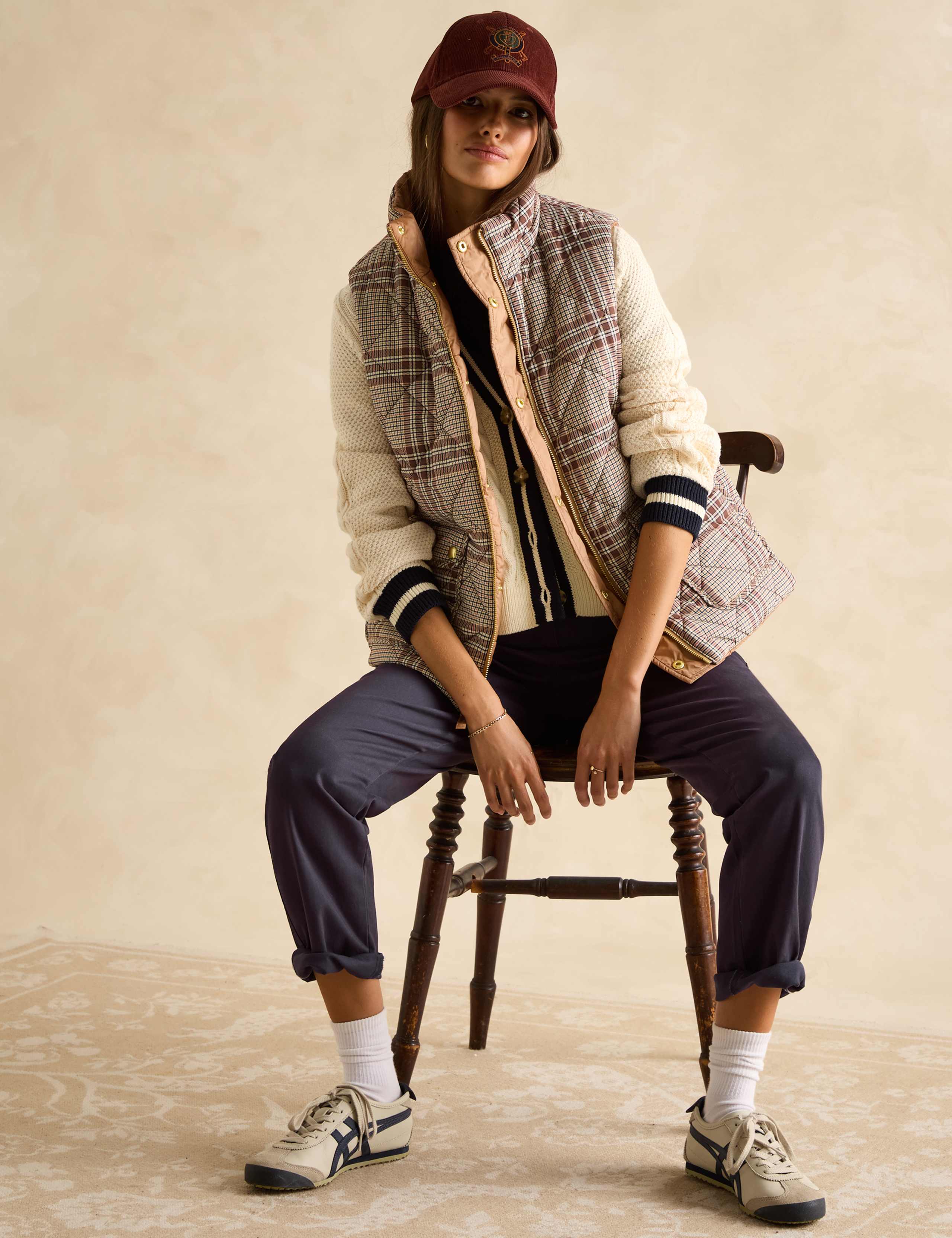 Checked Padded Funnel Neck Reversible Gilet 5 of 9
