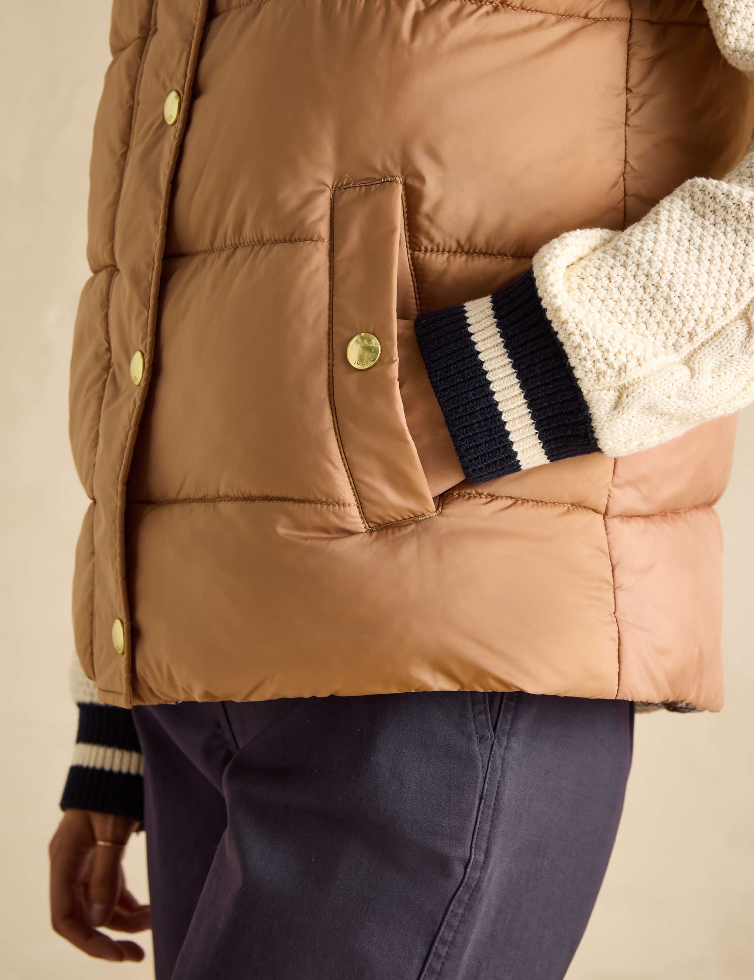 Checked Padded Funnel Neck Reversible Gilet 8 of 9