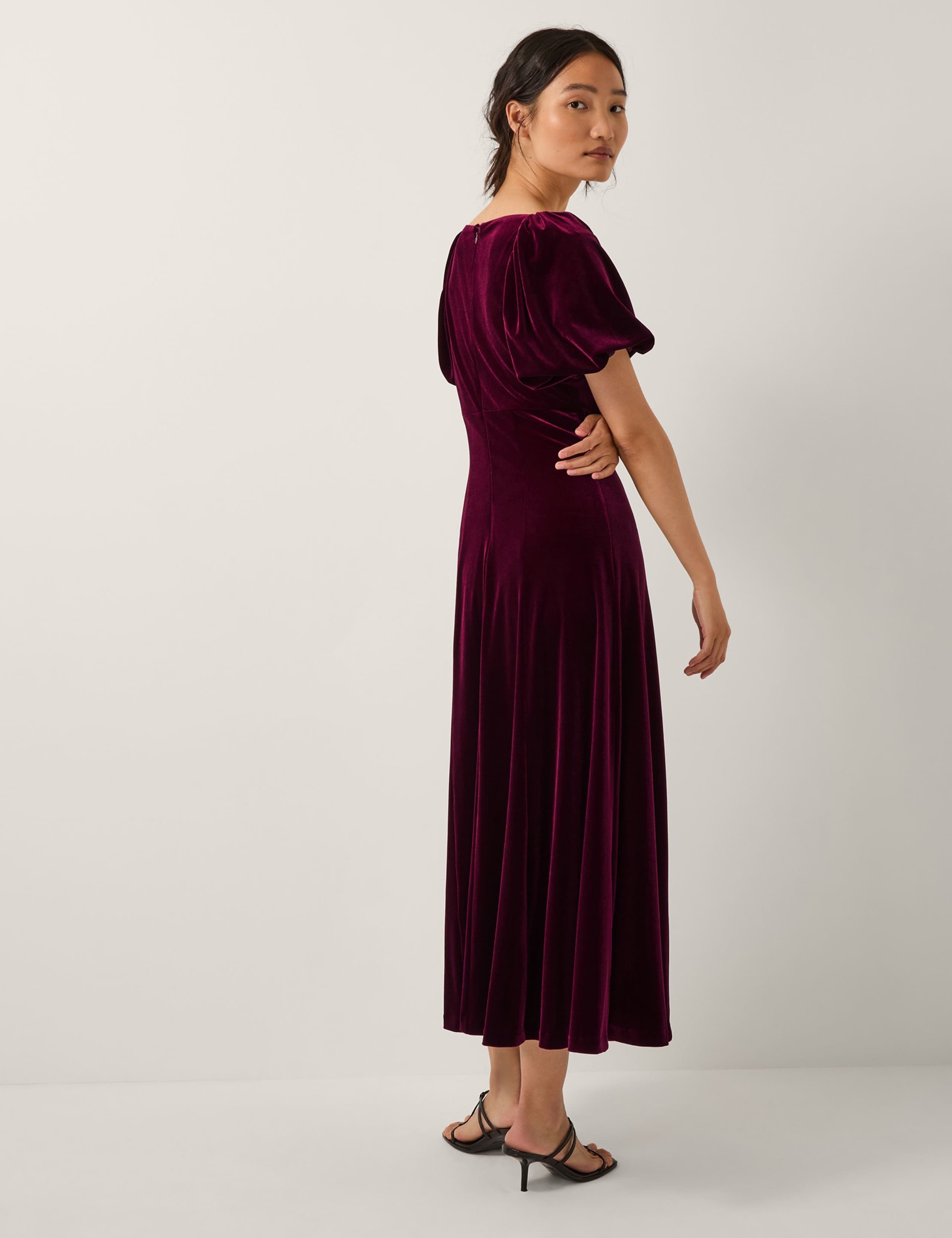 Velvet Square Neck Midi Skater Dress 4 of 5