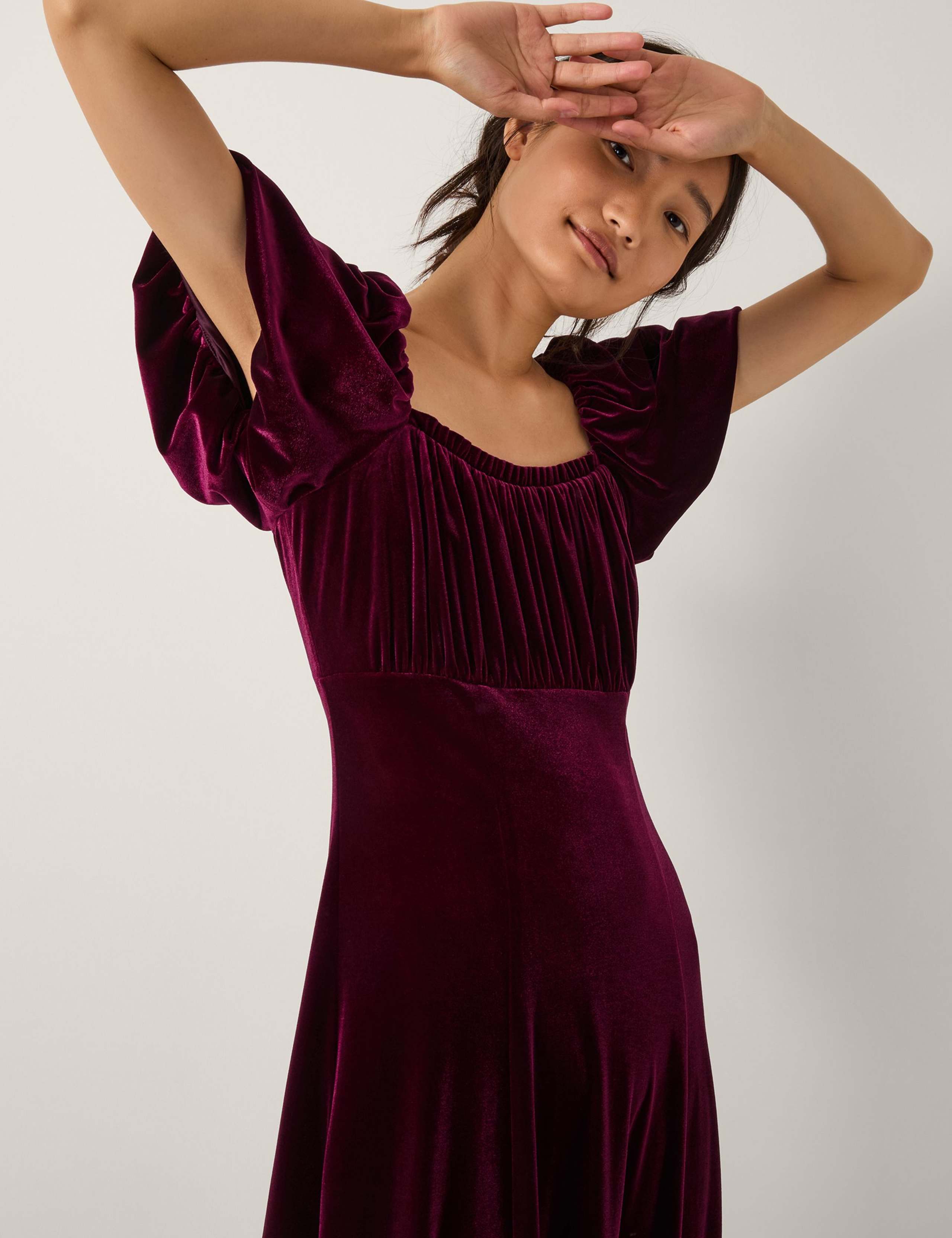Velvet Square Neck Midi Skater Dress 5 of 5