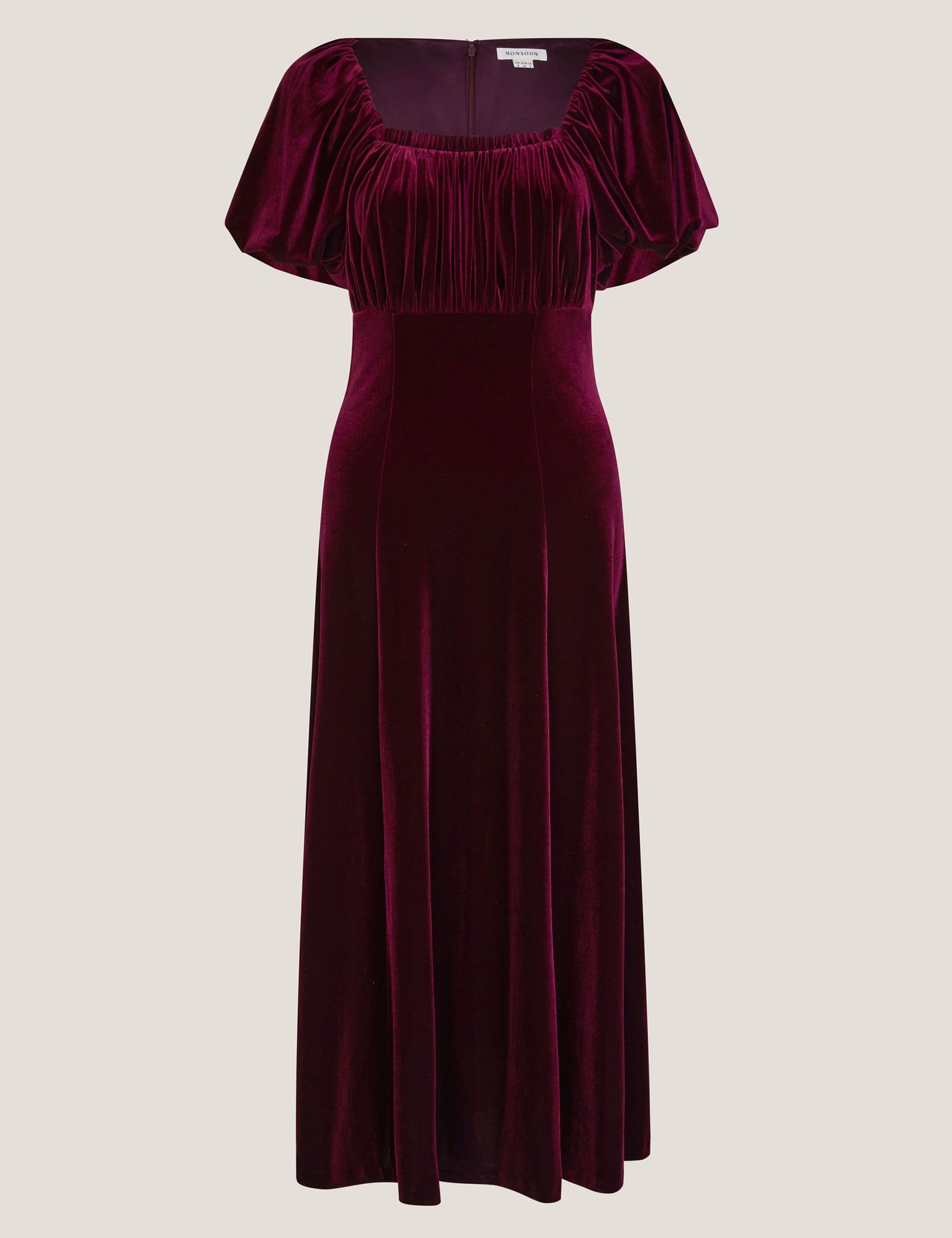 Velvet Square Neck Midi Skater Dress 2 of 5
