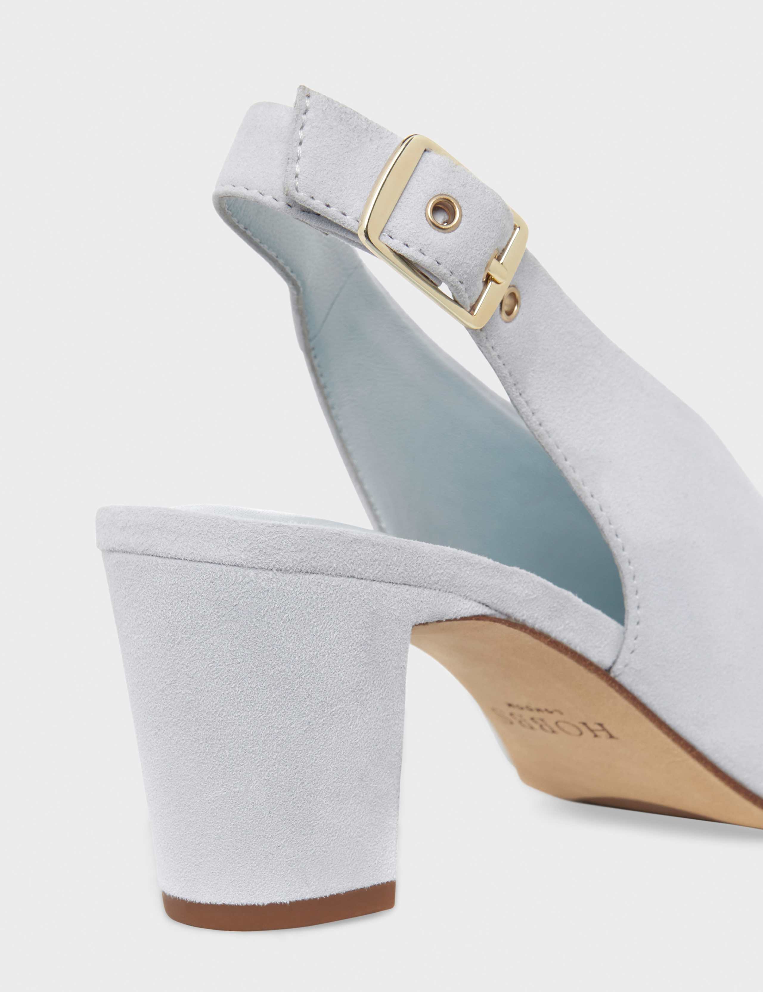 Suede Buckle Block Heel Slingback Sandals 5 of 6