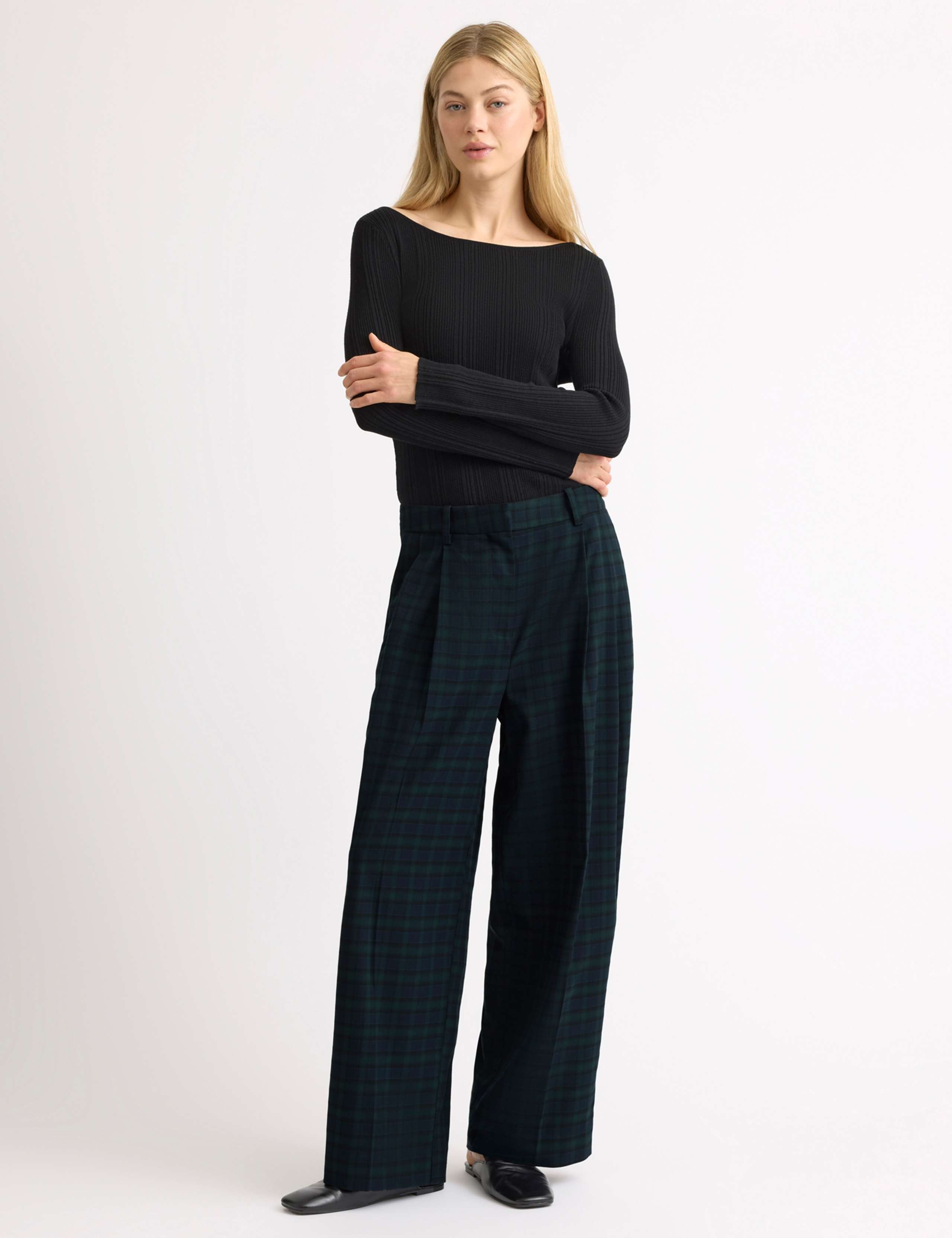 Watch Checked Wide Fit Trouser 1 of 4
