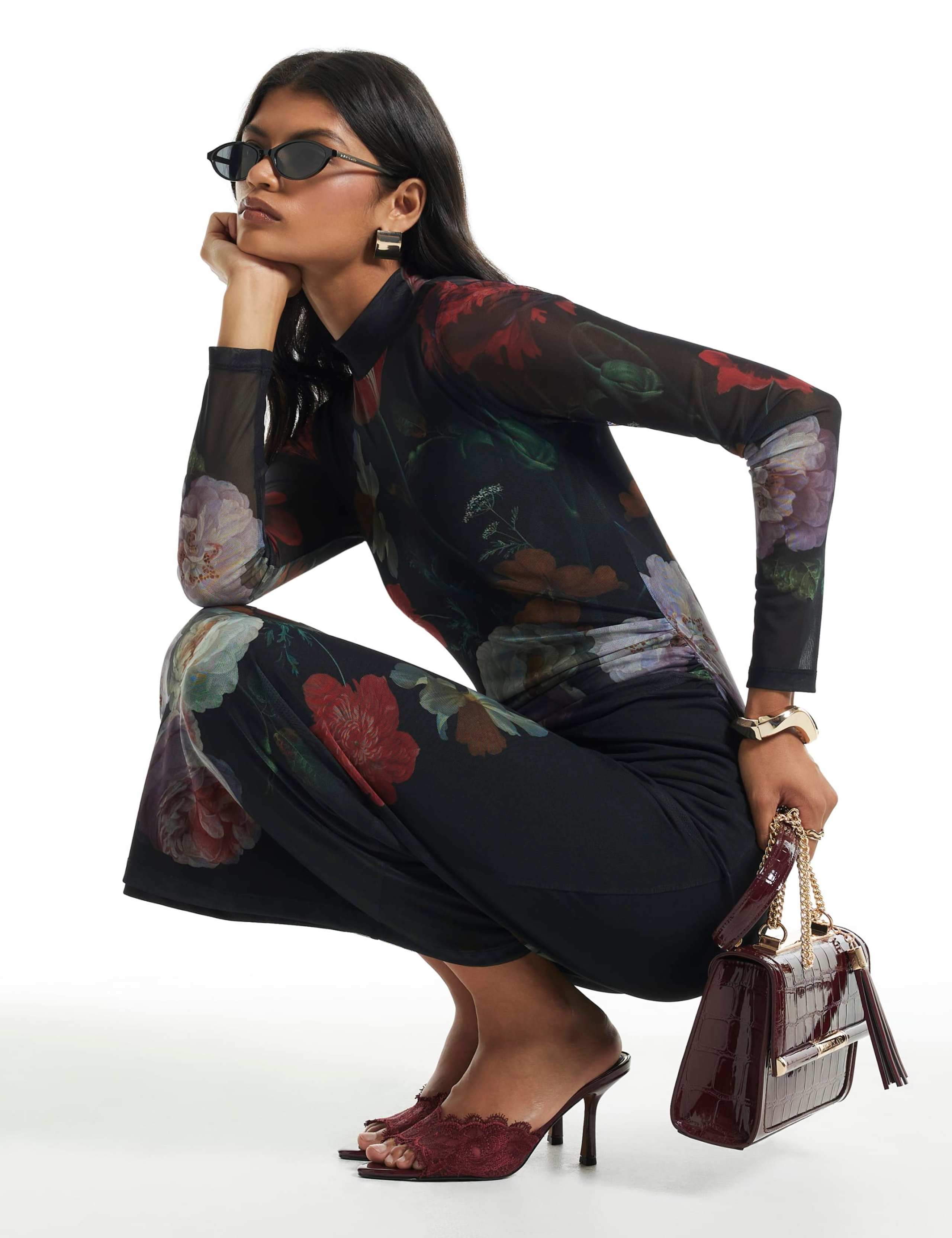 Floral Print High Neck Maxi Dress 3 of 3