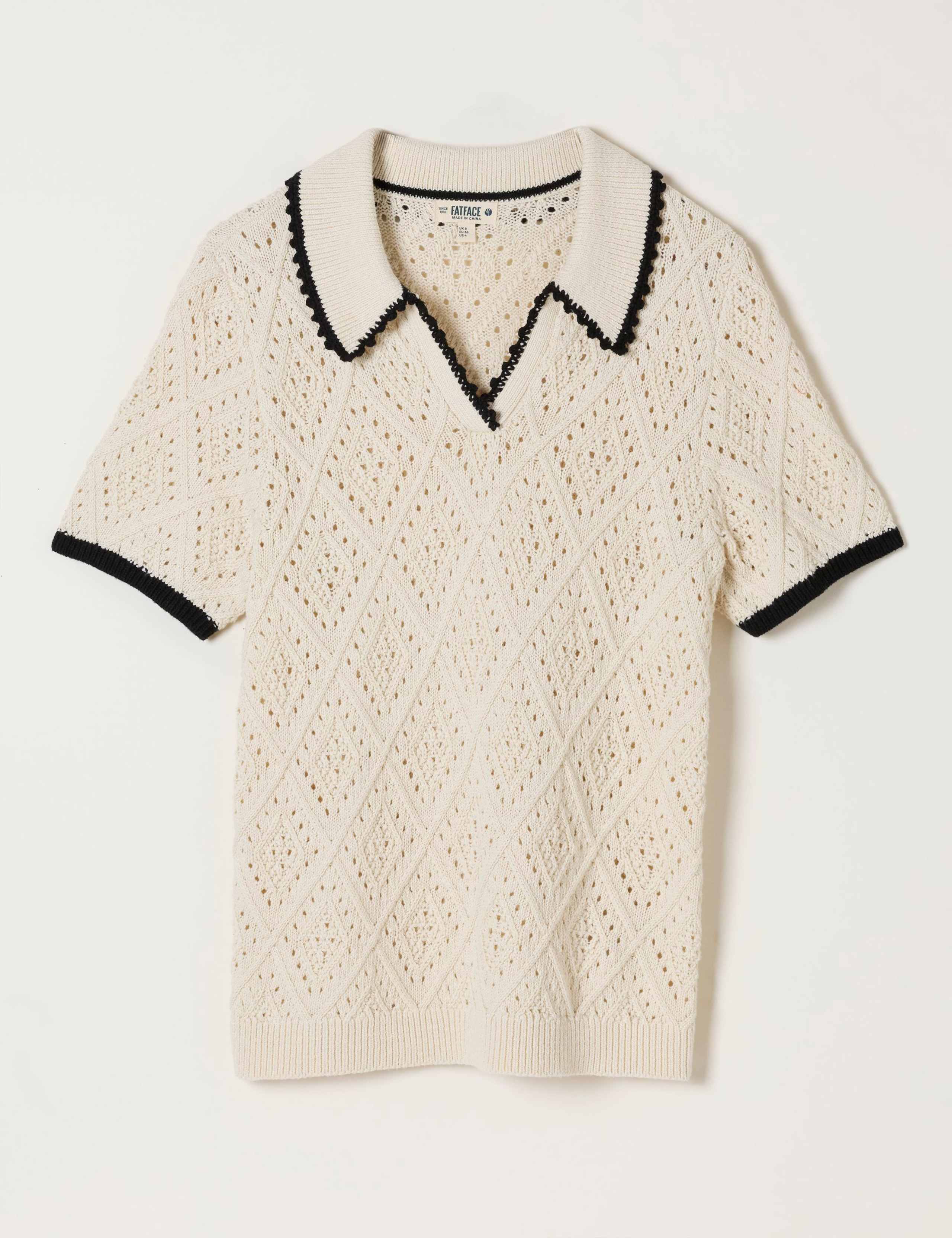Pure Cotton Collared Knitted Top 2 of 6