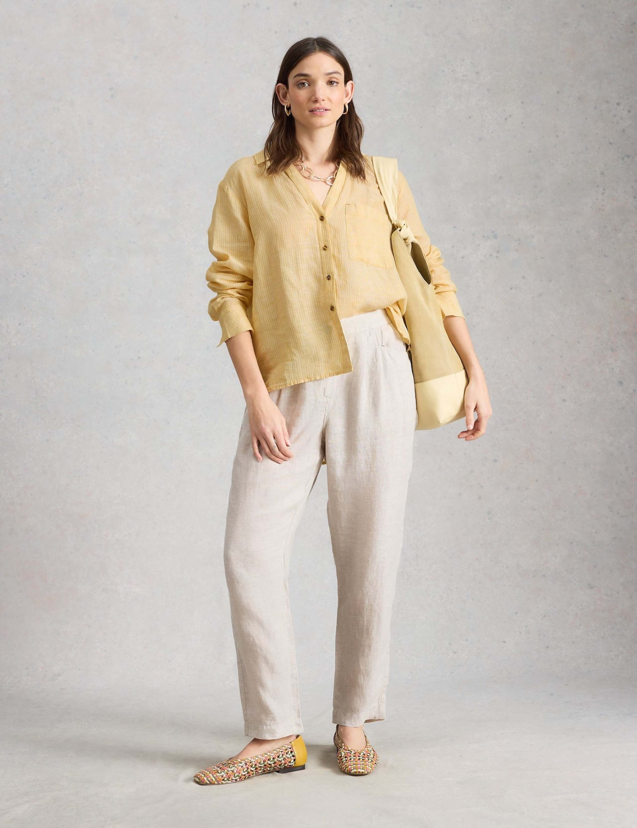 Pure Linen Striped Button Through Shirt 3 of 6