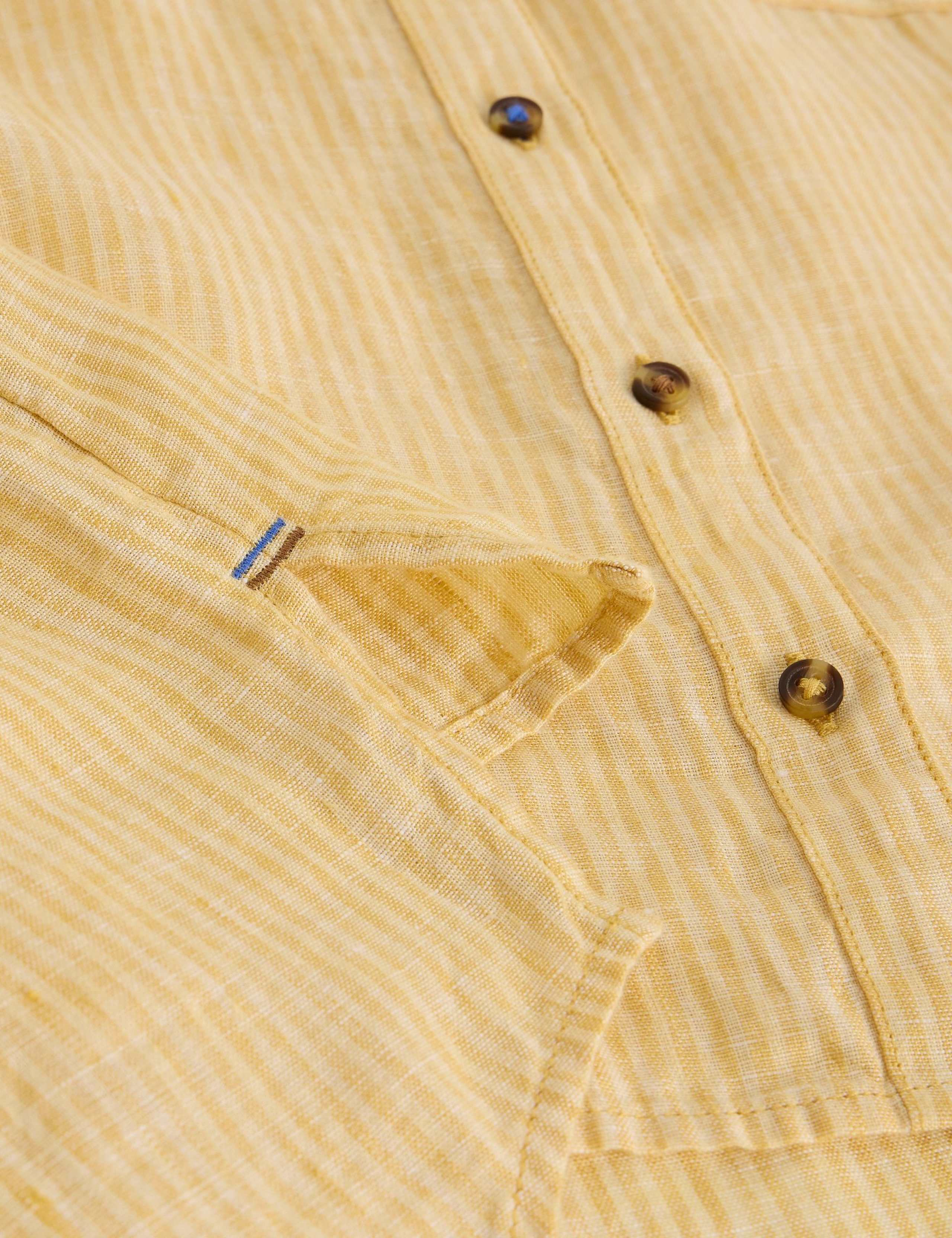 Pure Linen Striped Button Through Shirt 6 of 6