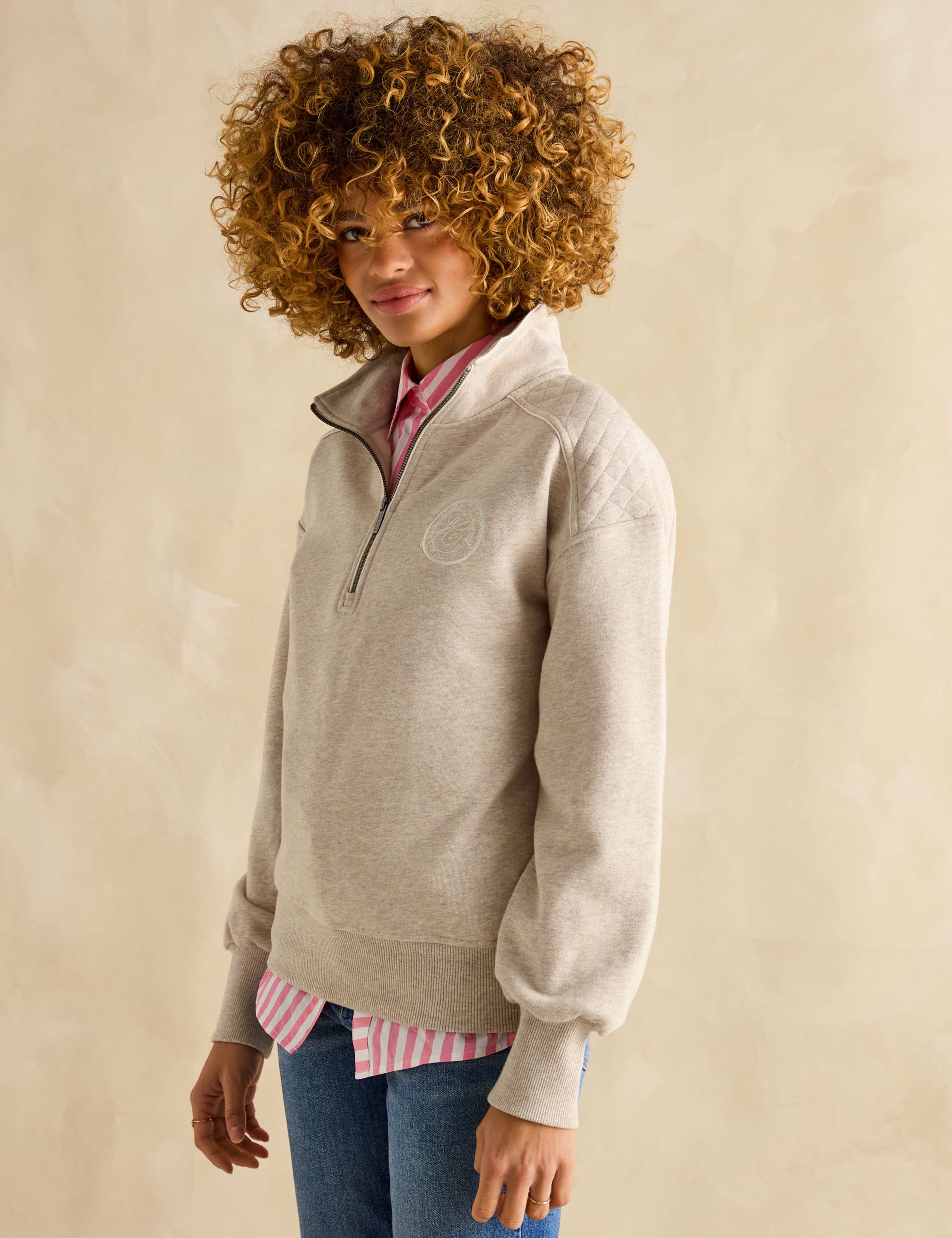 Pure Cotton Half Zip Sweatshirt 1 of 6