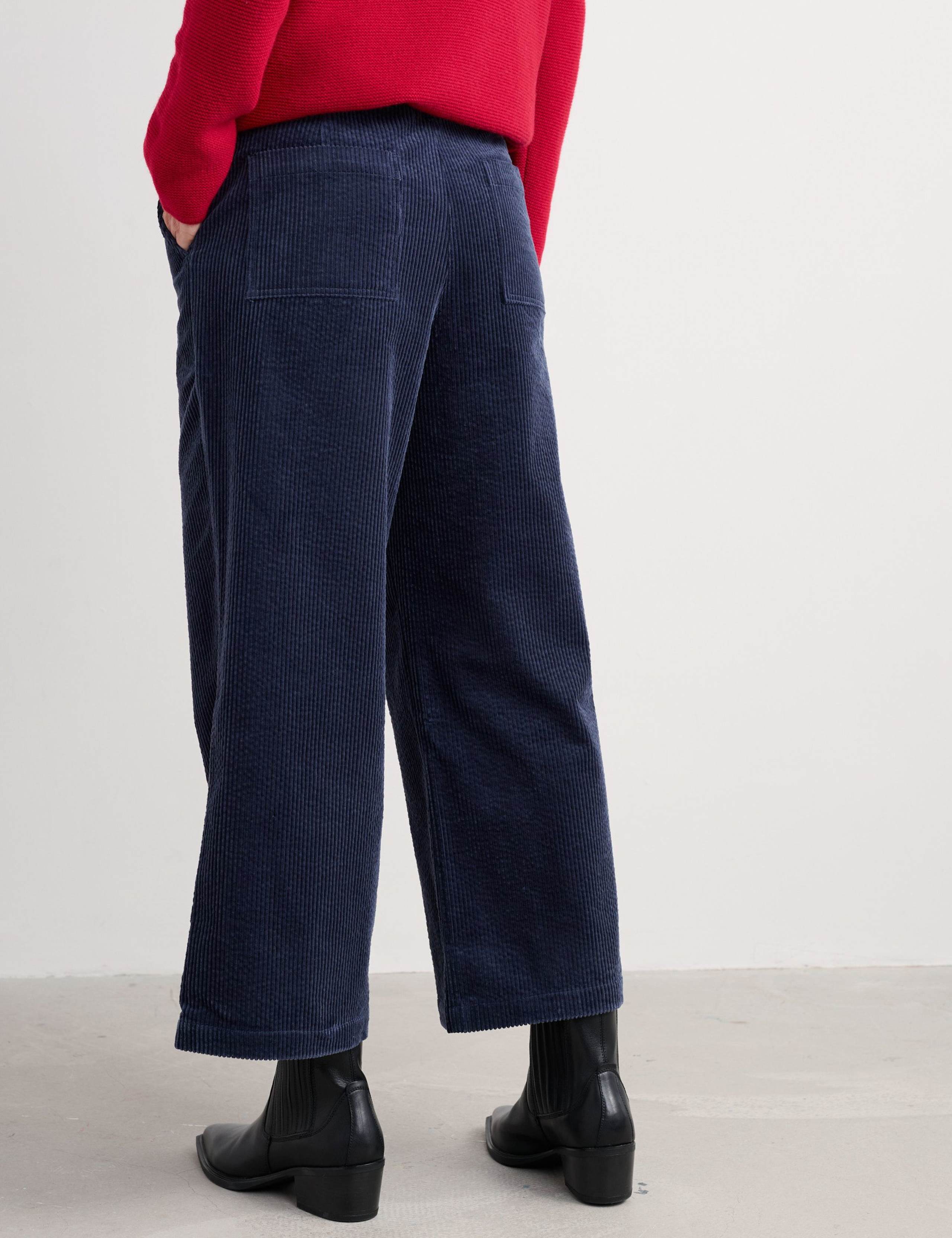 Corduroy Wide Leg Cropped Trousers 3 of 5