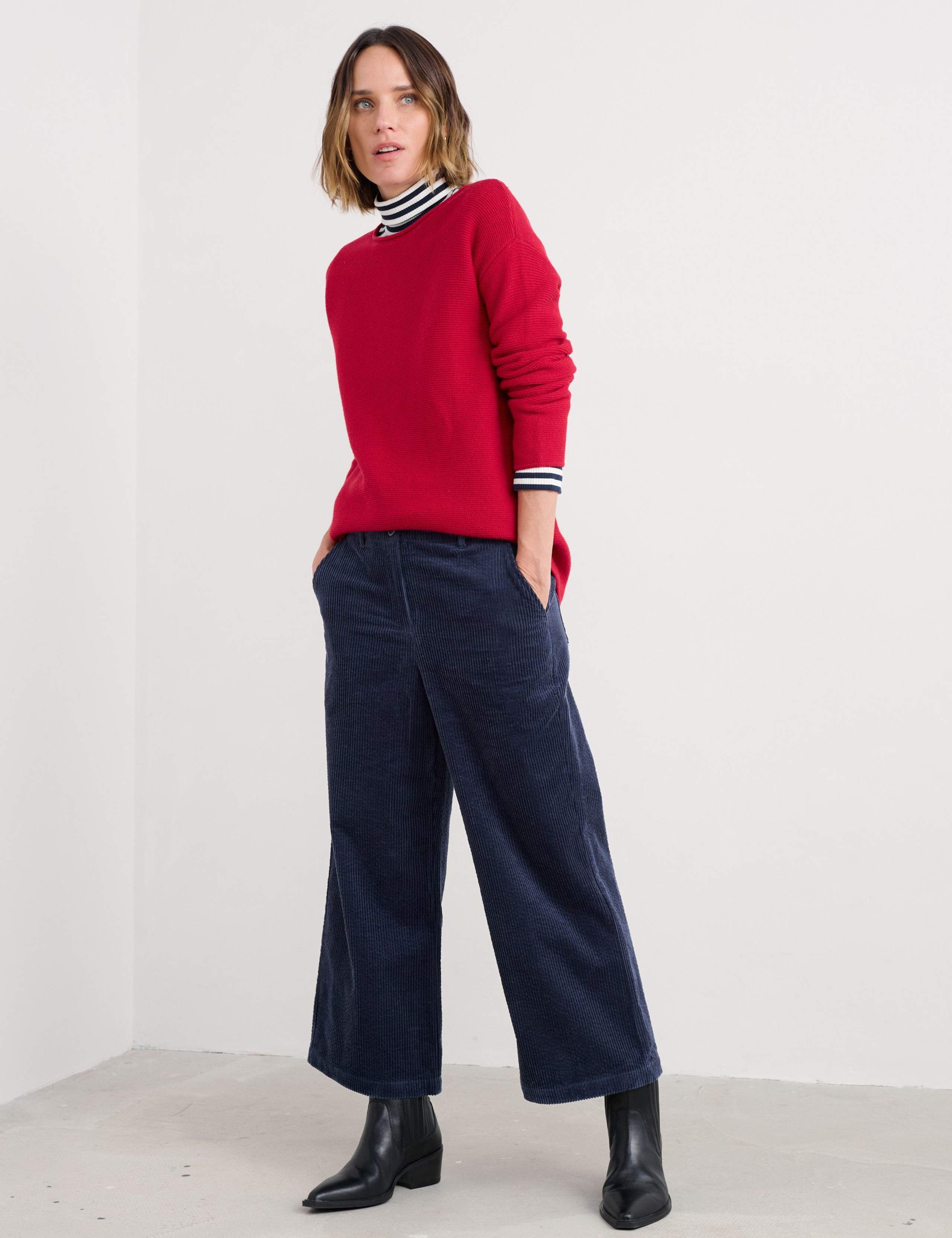 Corduroy Wide Leg Cropped Trousers 4 of 5