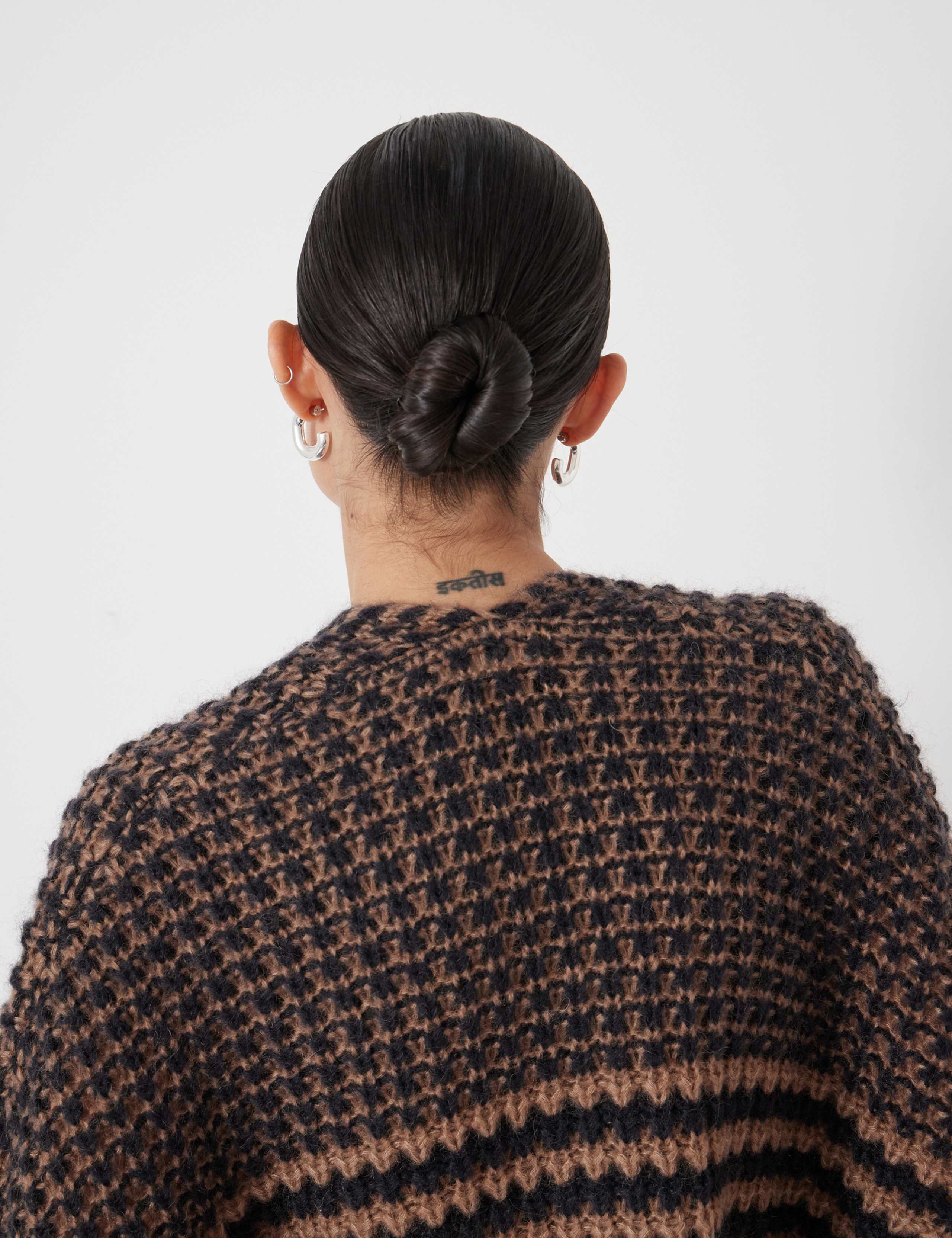 Alpaca Blend Striped Cardigan 4 of 5