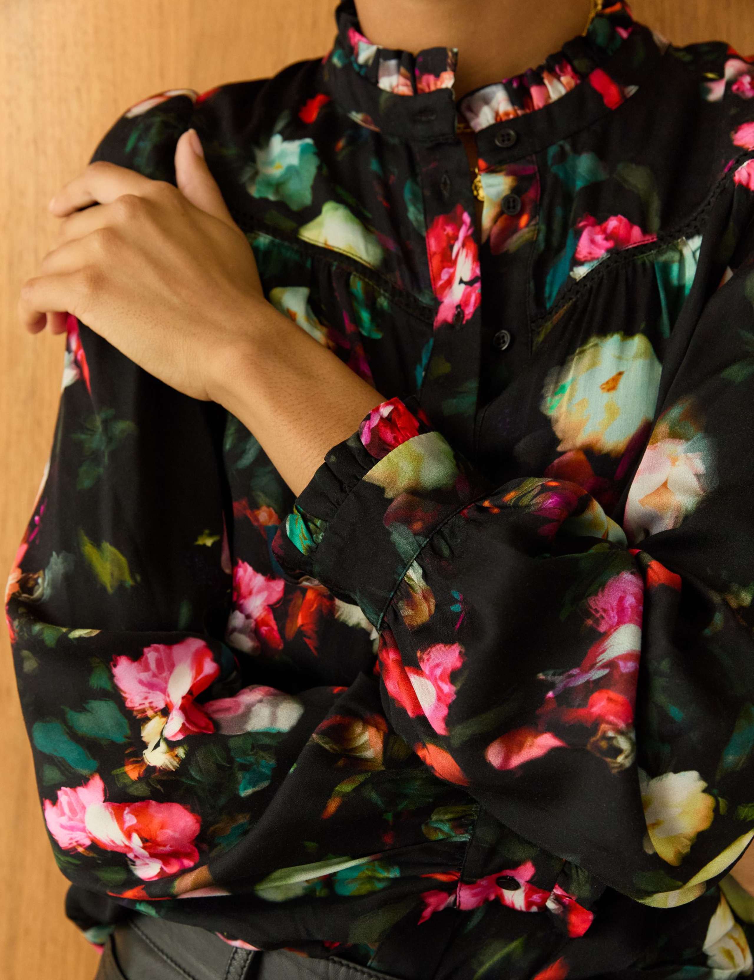 Floral High Neck Ruffle Blouse 5 of 6