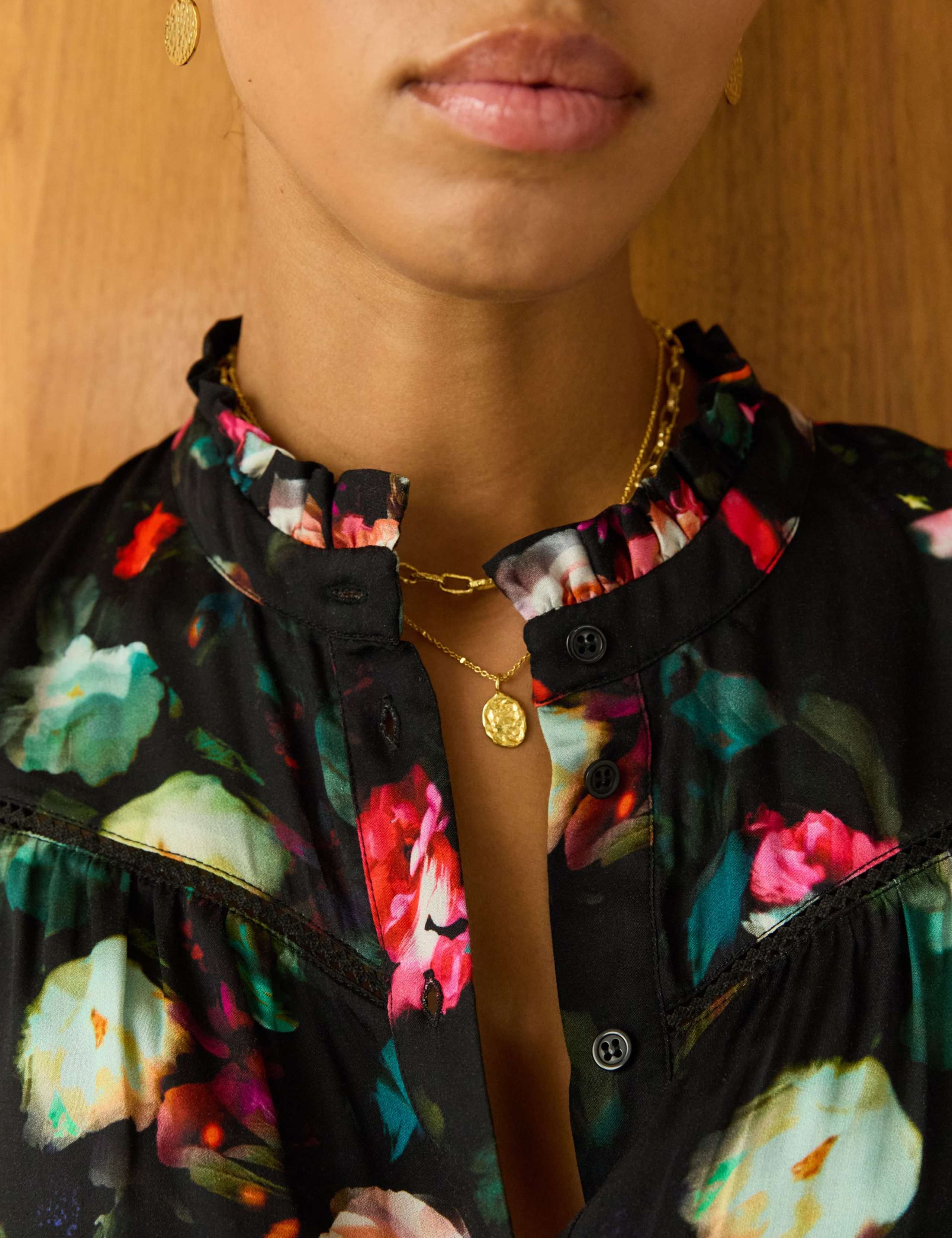 Floral High Neck Ruffle Blouse 6 of 6
