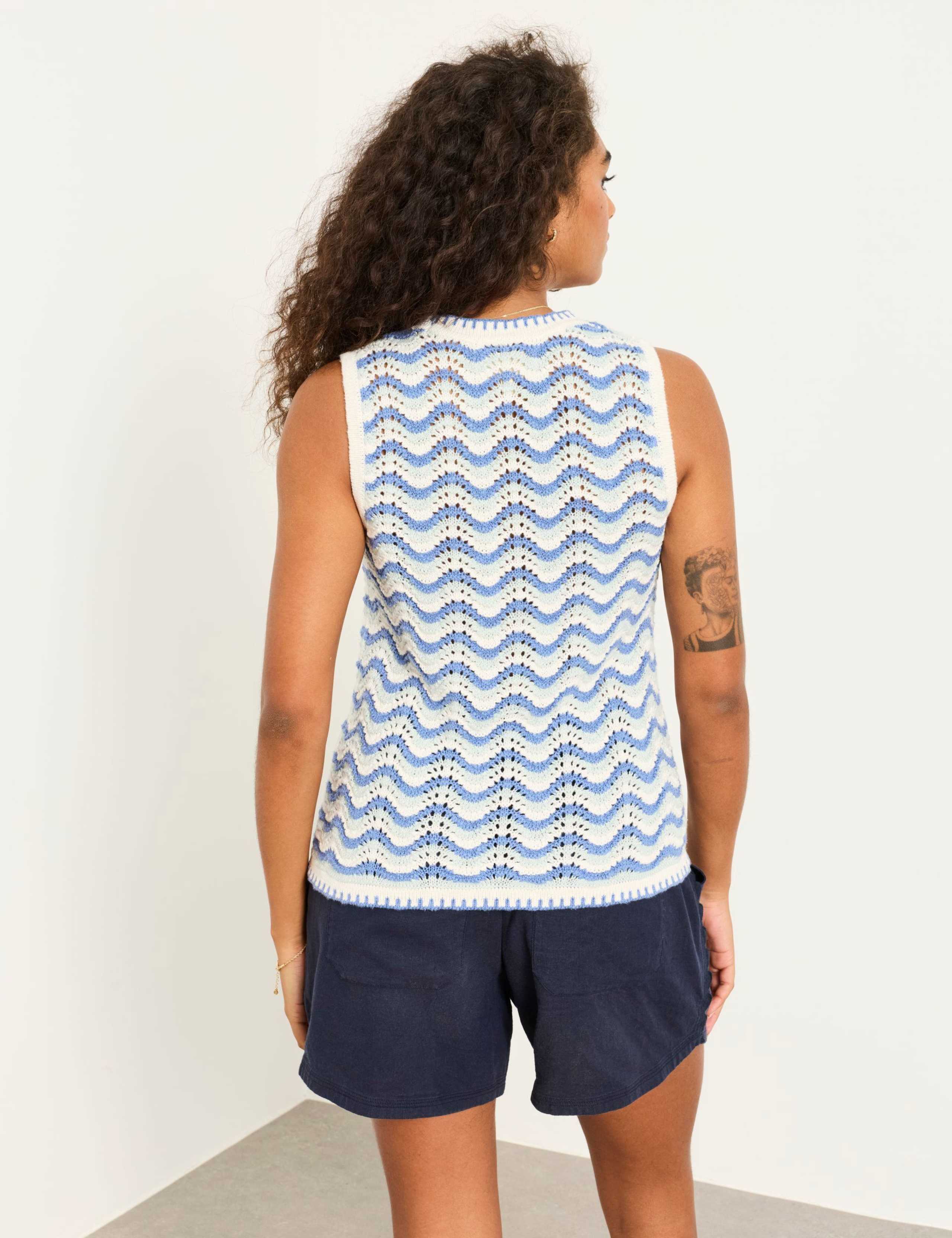 Pure Cotton Striped Knitted Tank Top 3 of 6