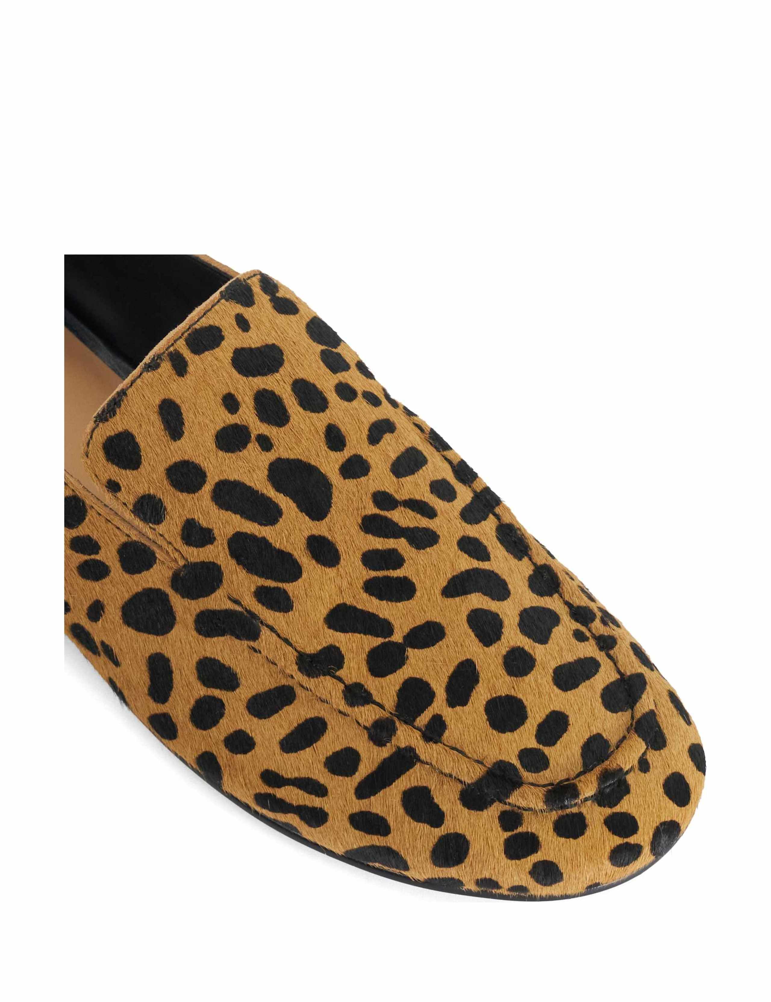 Leather Animal Print Flat Loafers 4 of 5