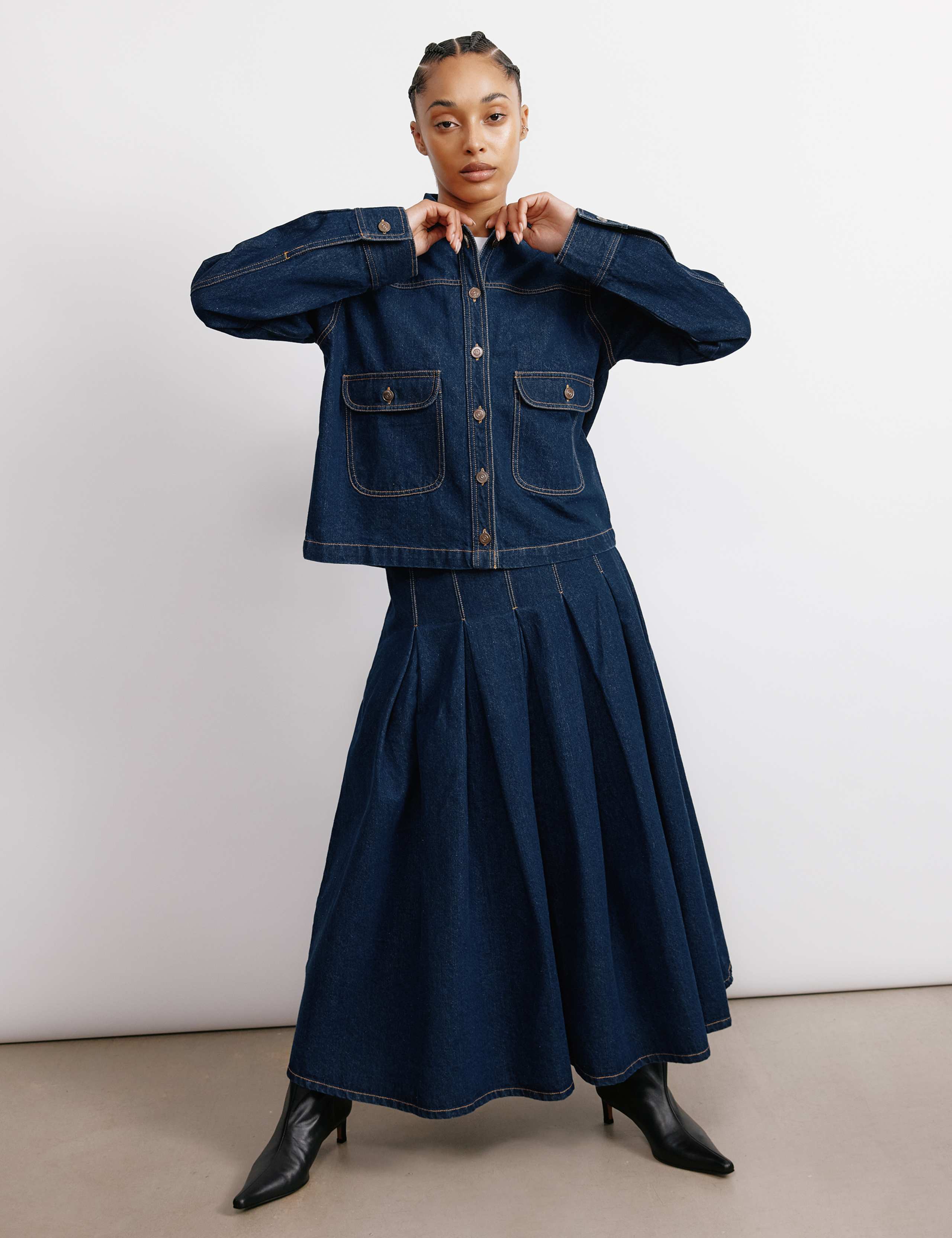 Pure Cotton Denim Collared Jacket 5 of 6