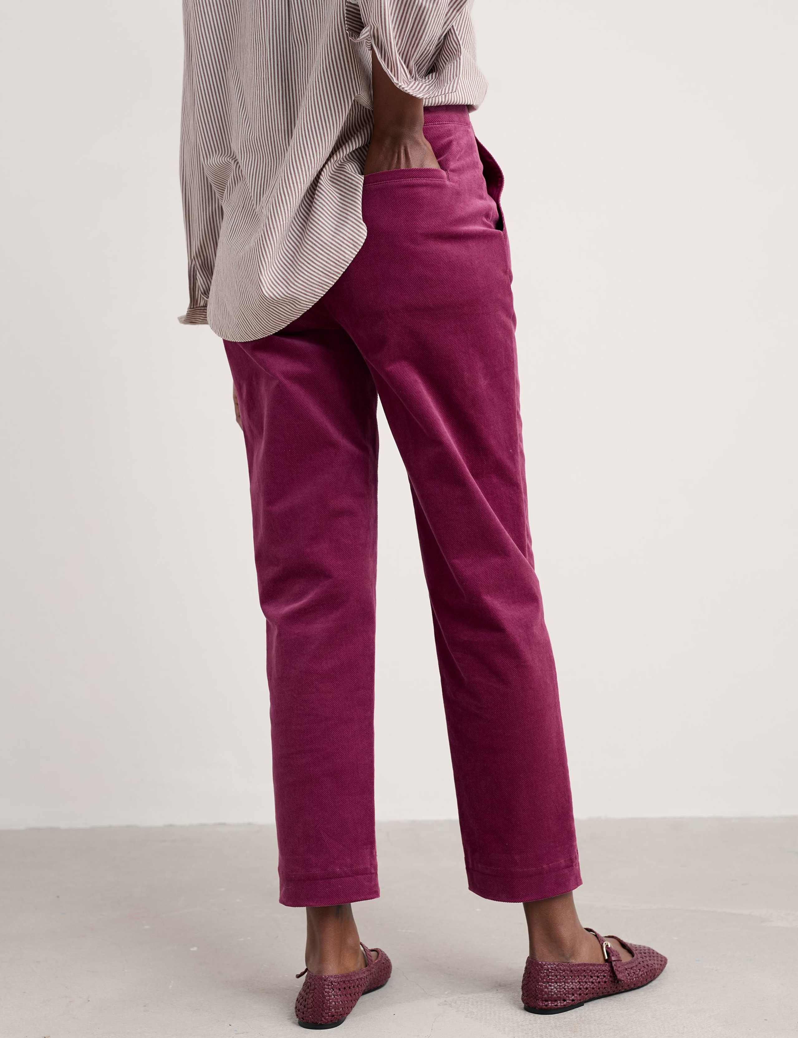 Cotton Rich Tapered Ankle Grazer Trousers 3 of 5
