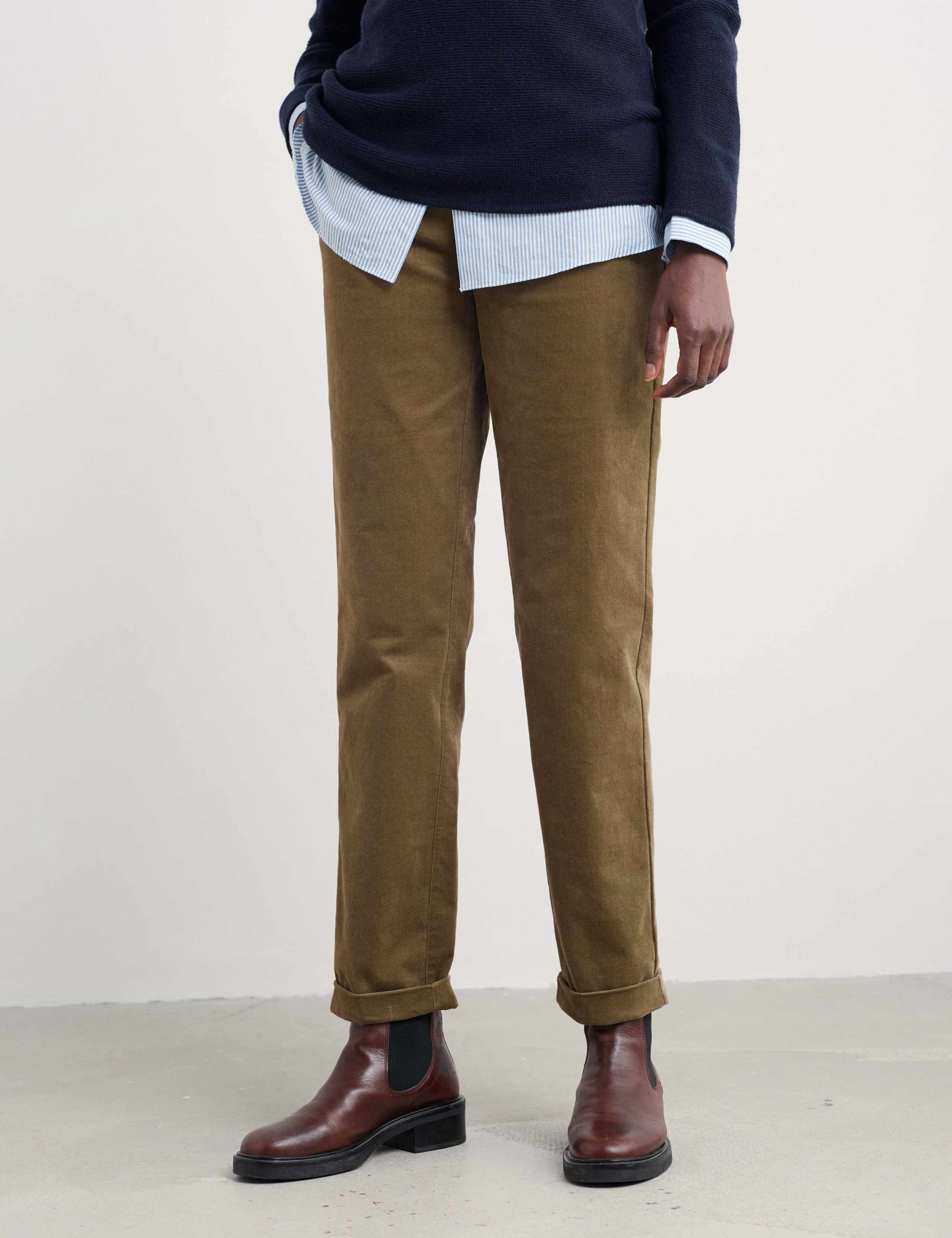 Cotton Rich Tapered Ankle Grazer Trousers 4 of 5