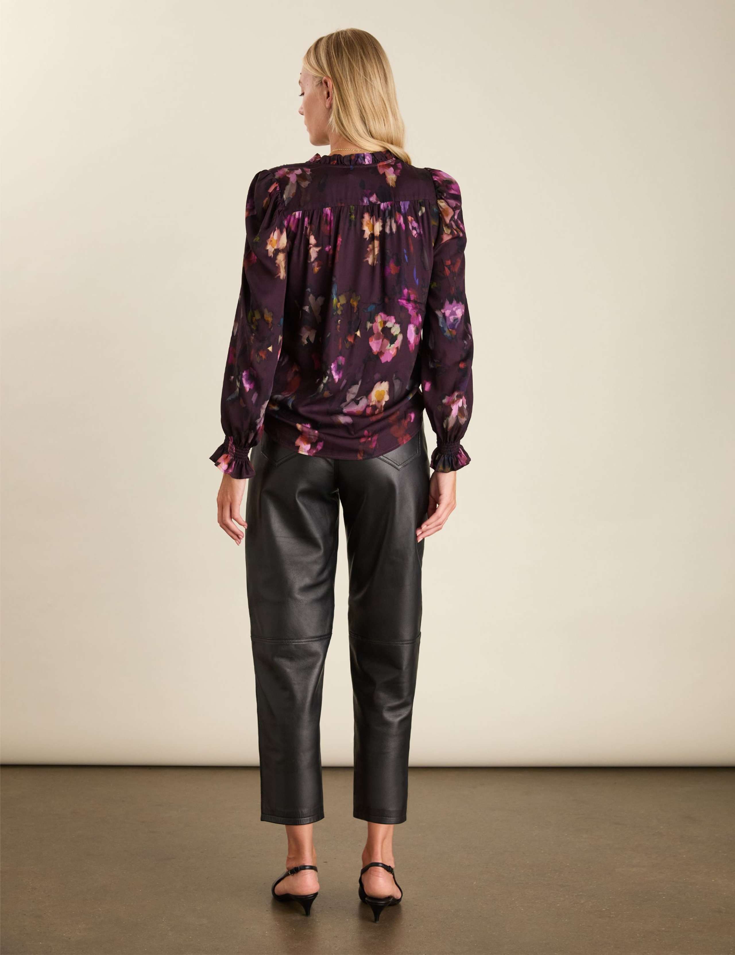 Satin Floral High Neck Blouse 3 of 7