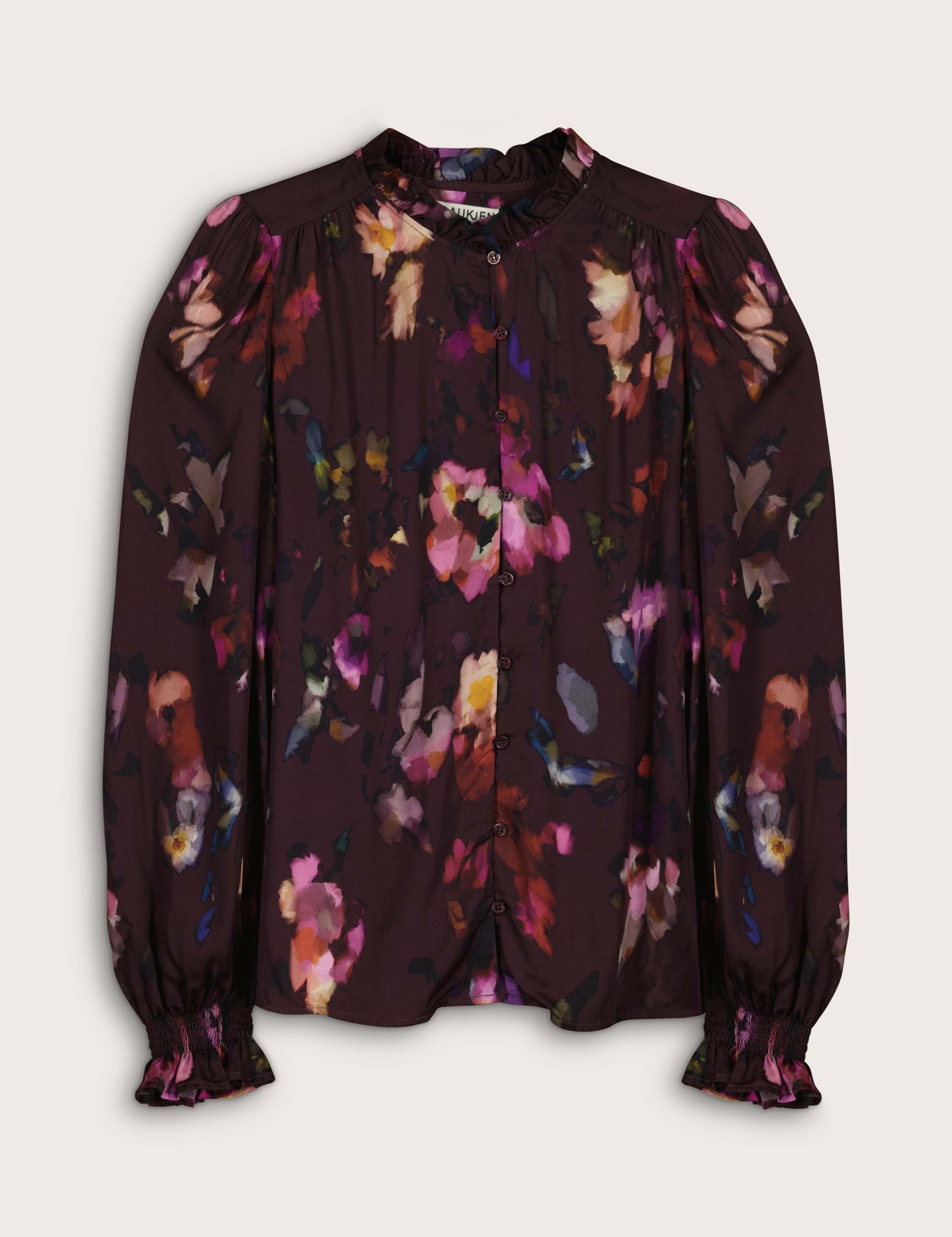 Satin Floral High Neck Blouse 2 of 7