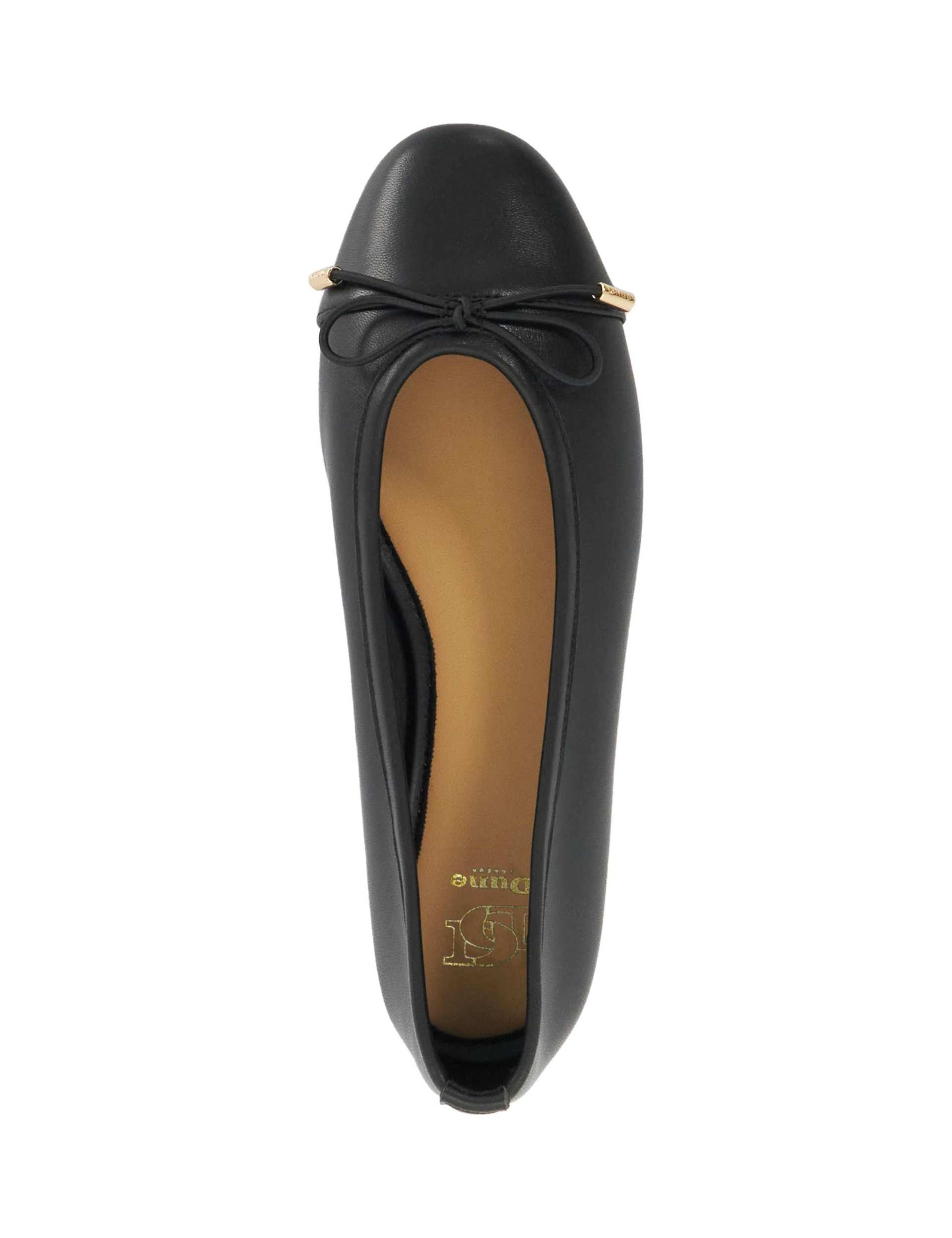 Leather Block Heel Ballet Pumps 2 of 5