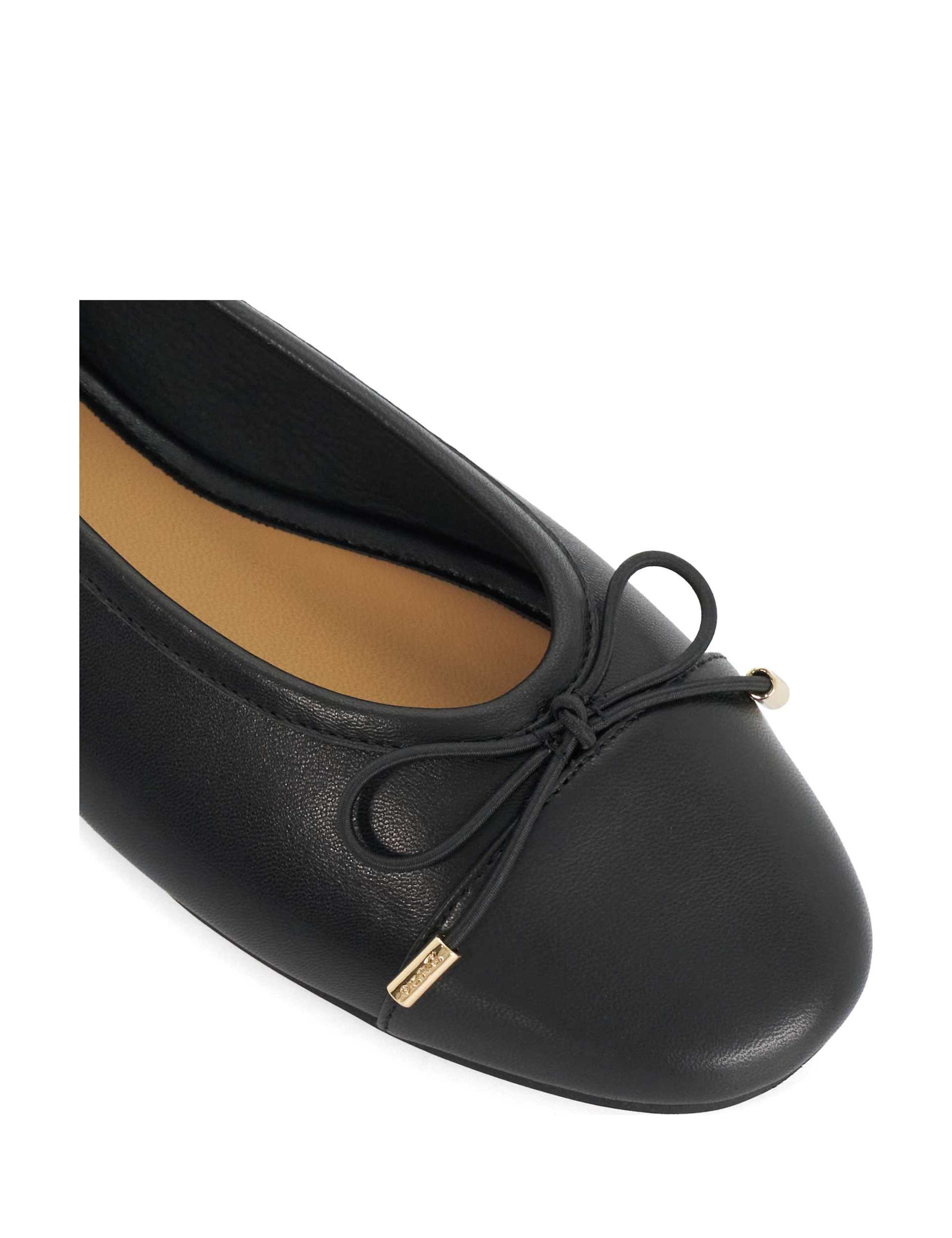 Leather Block Heel Ballet Pumps 4 of 5