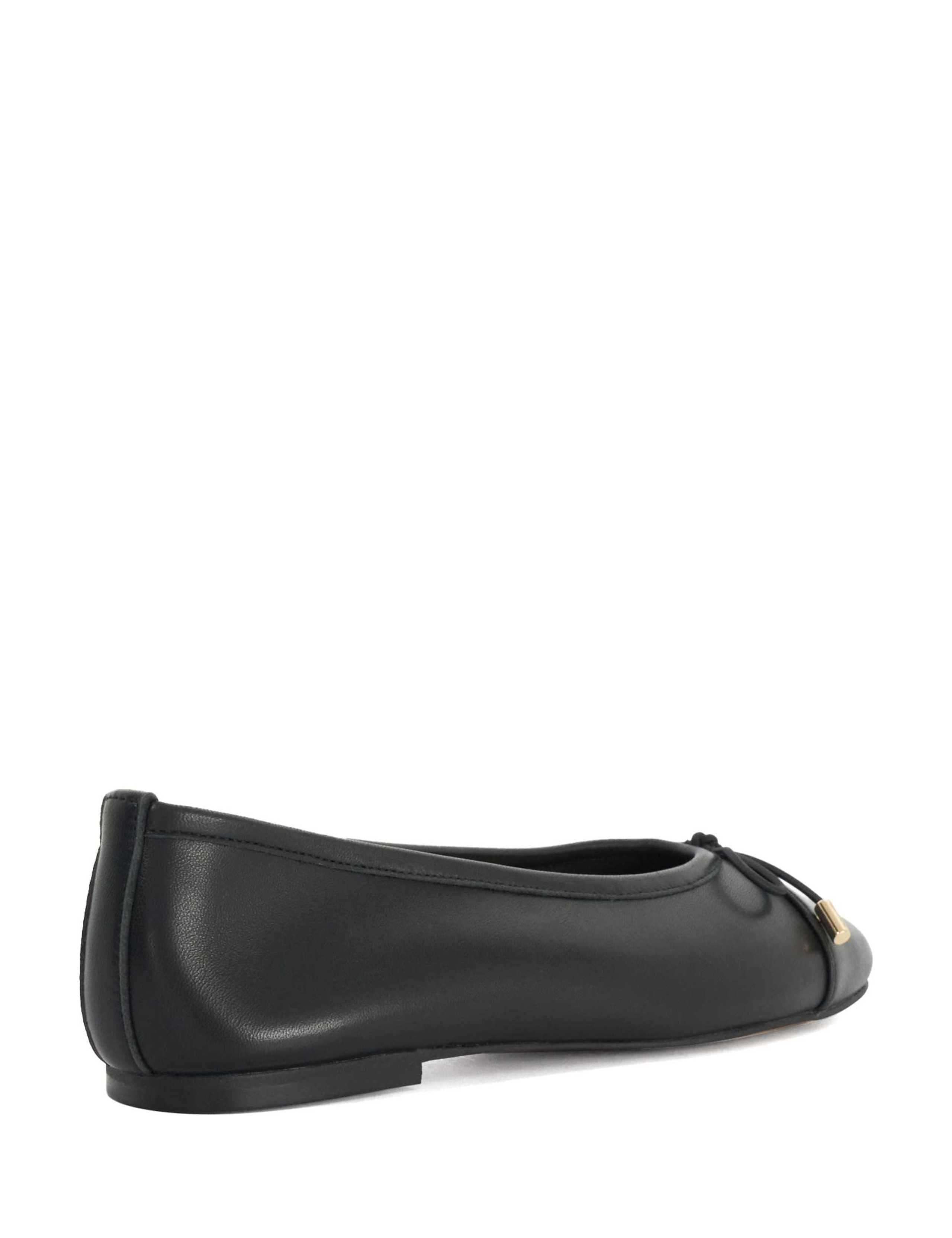 Leather Block Heel Ballet Pumps 5 of 5