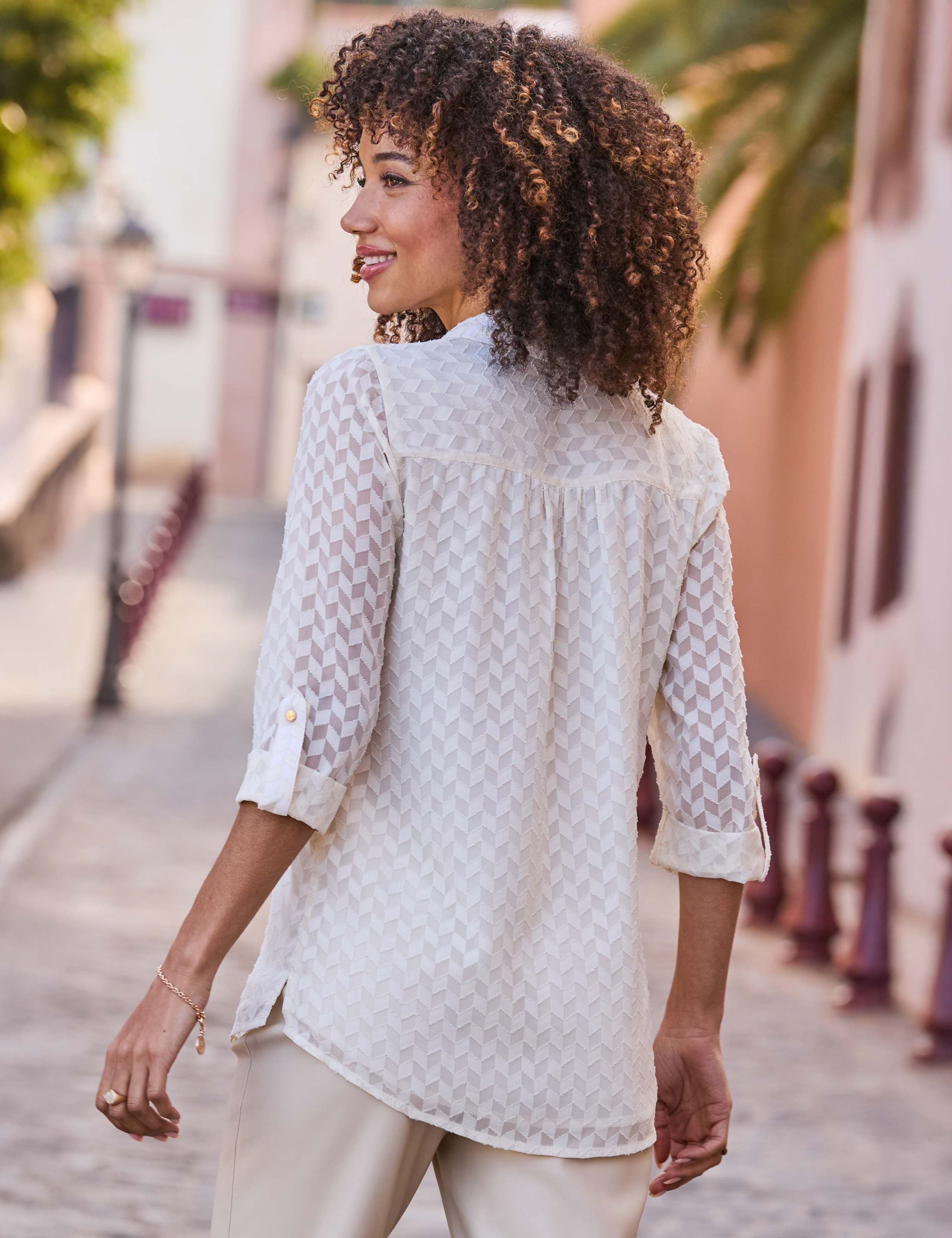 Chevron Textured Zip Up Tunic 3 of 5