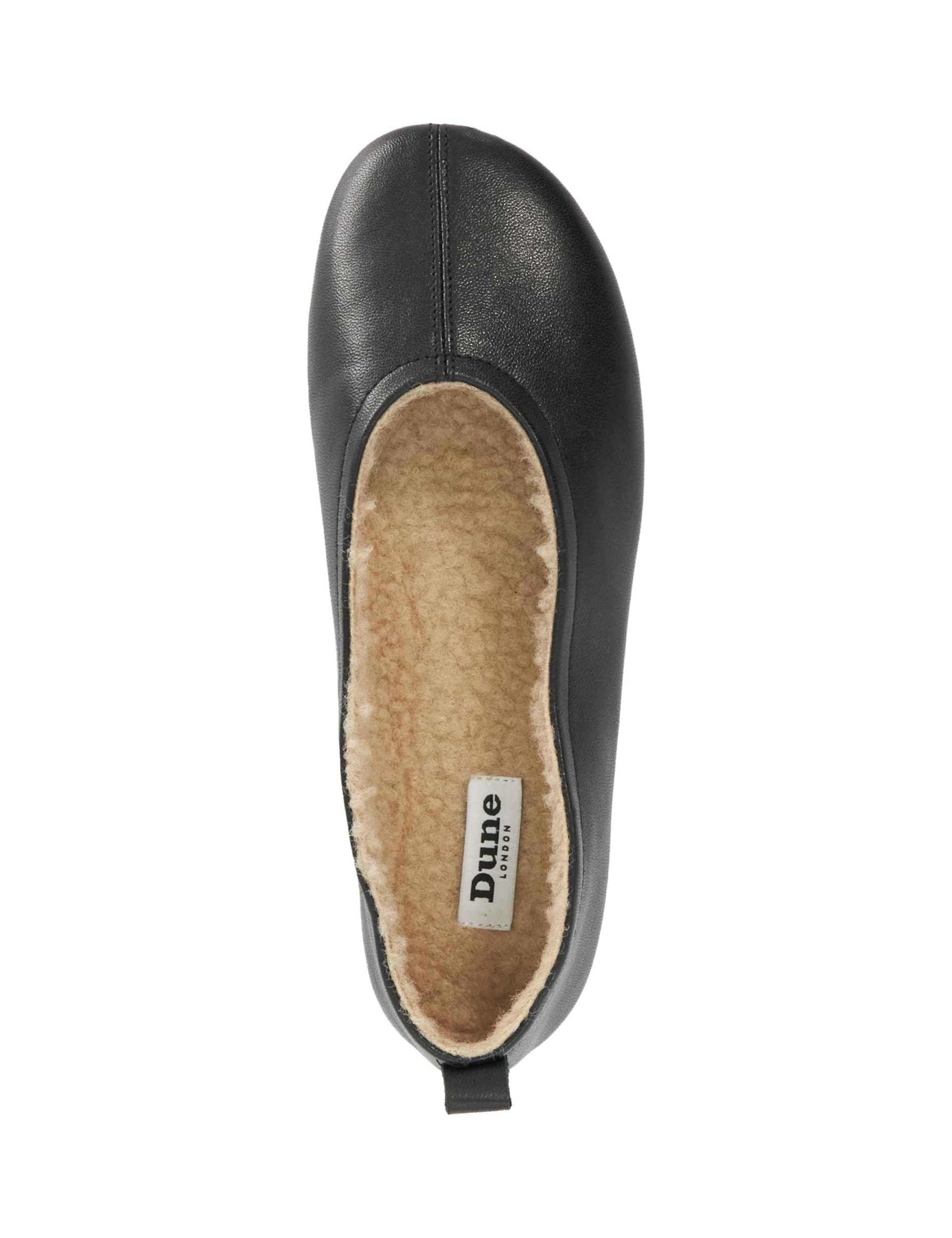 Leather Faux Fur Lined Ballet Pumps 2 of 5