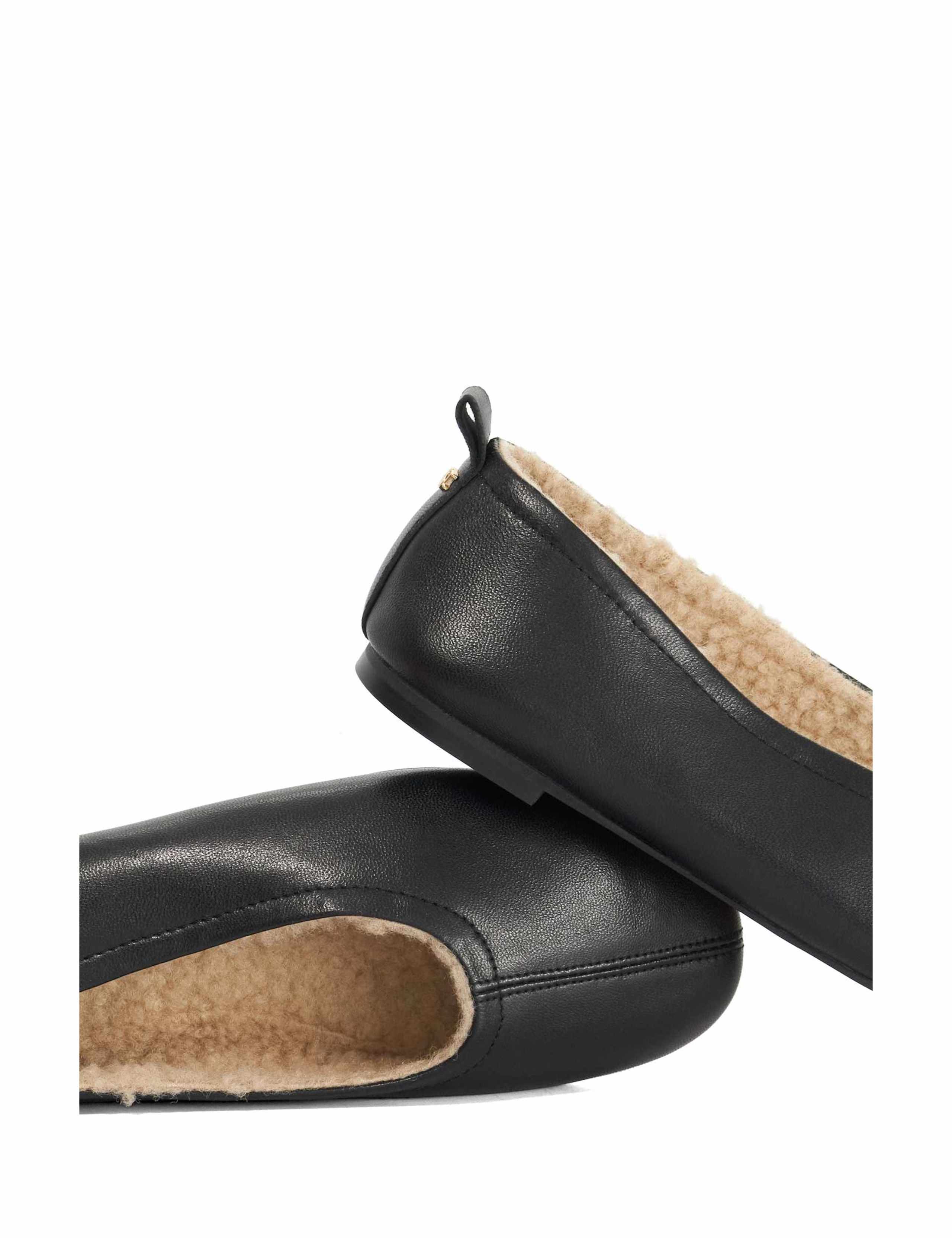 Leather Faux Fur Lined Ballet Pumps 4 of 5