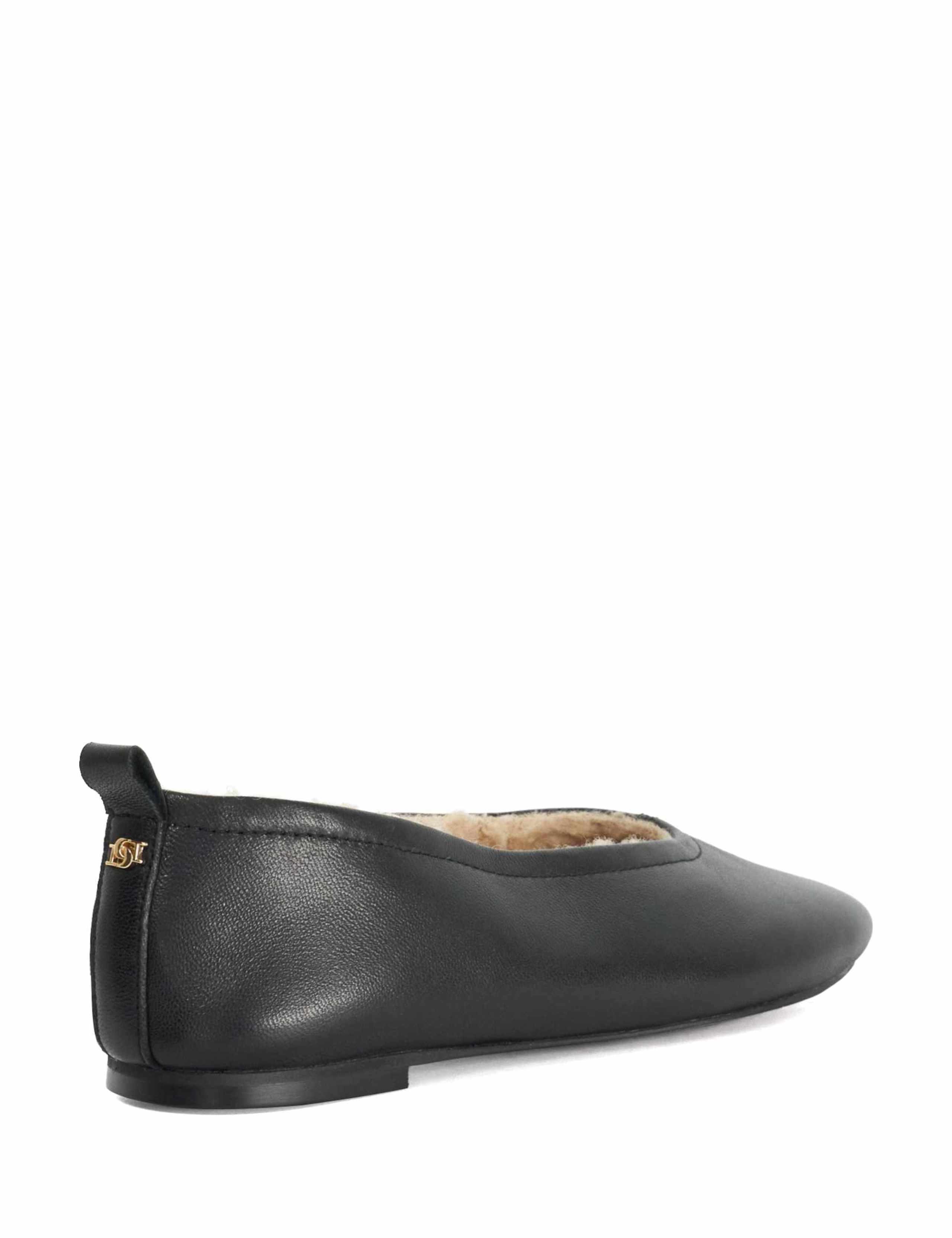 Leather Faux Fur Lined Ballet Pumps 5 of 5