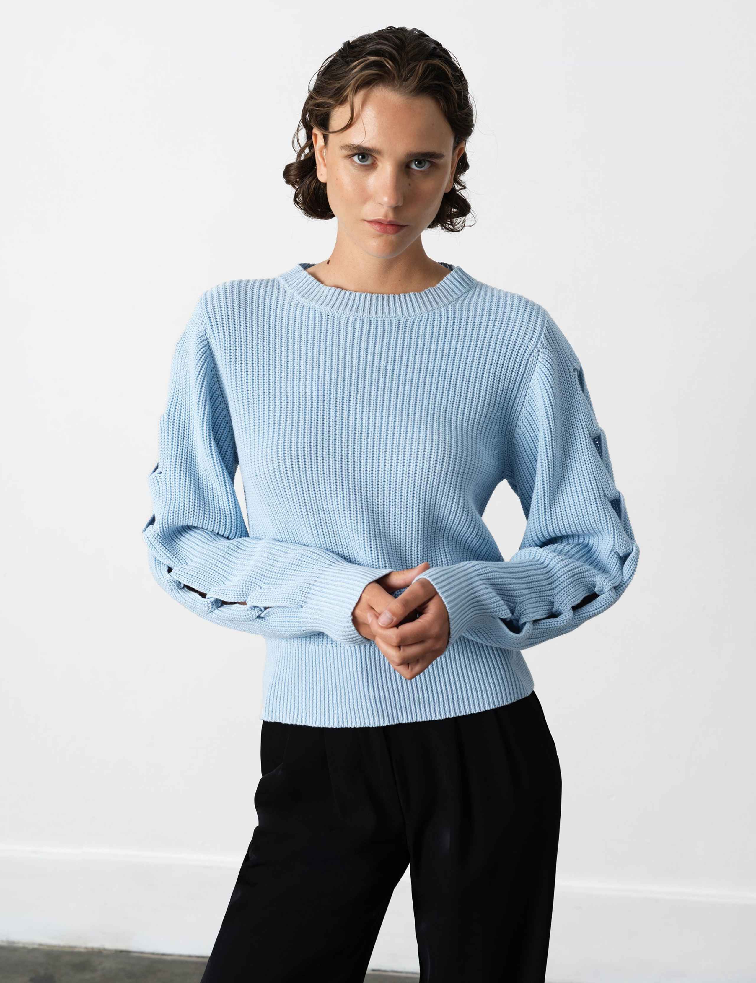 Cotton Rich Textured Crew Neck Jumper 3 of 3