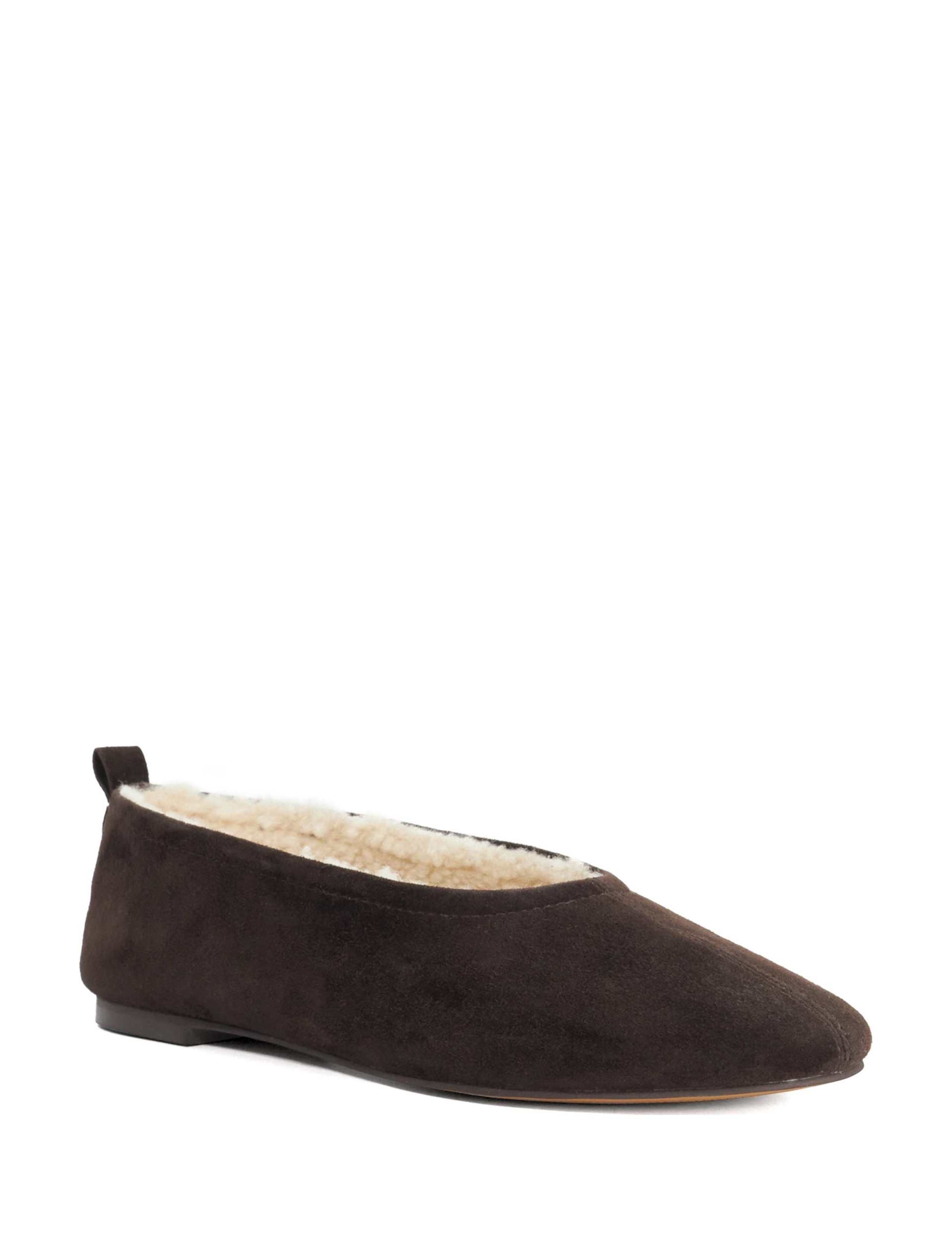 Suede Faux Fur Lined Ballet Pumps 3 of 5