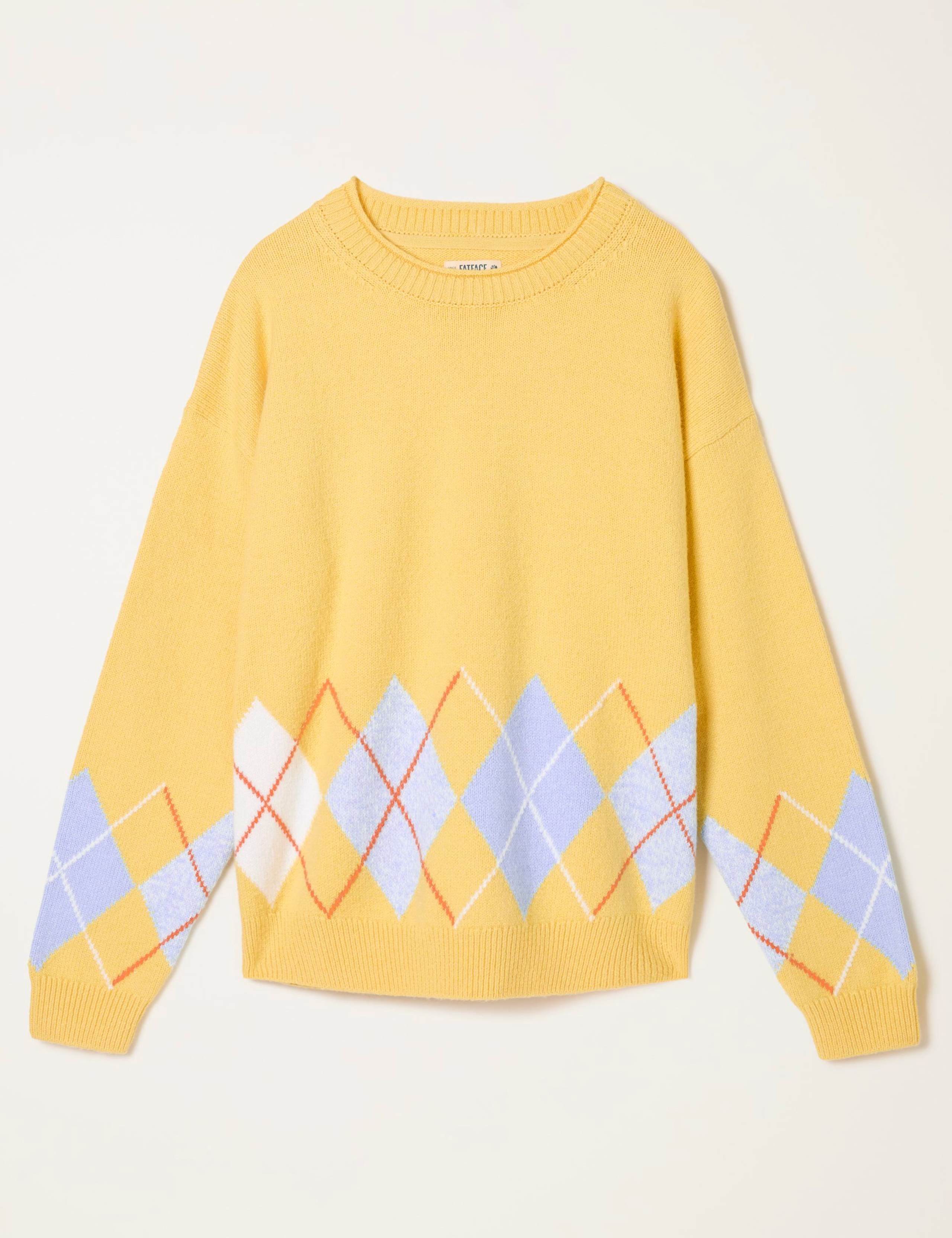 Cotton Rich Argyle Crew Neck Jumper 2 of 5
