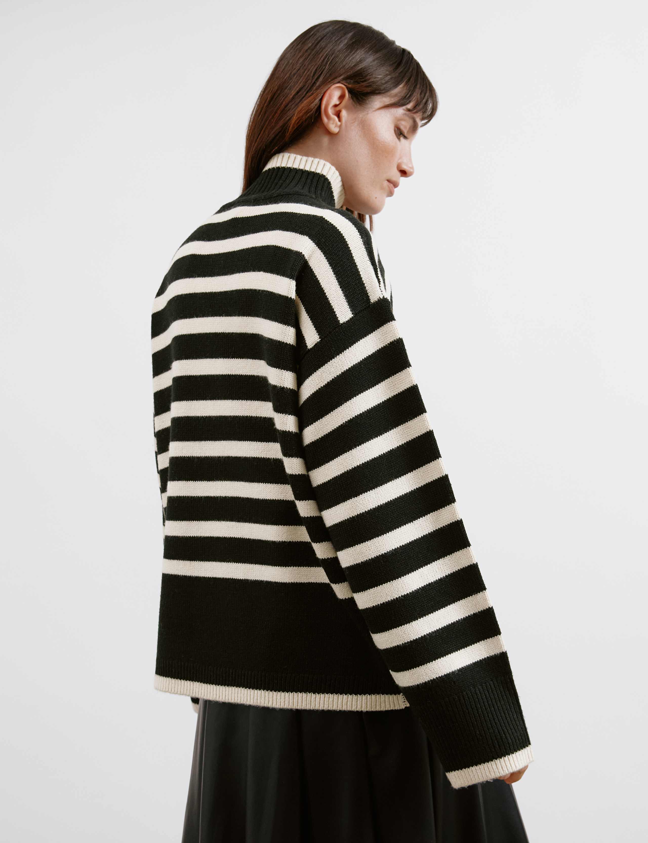 Striped Funnel Neck Jumper with Wool 5 of 5