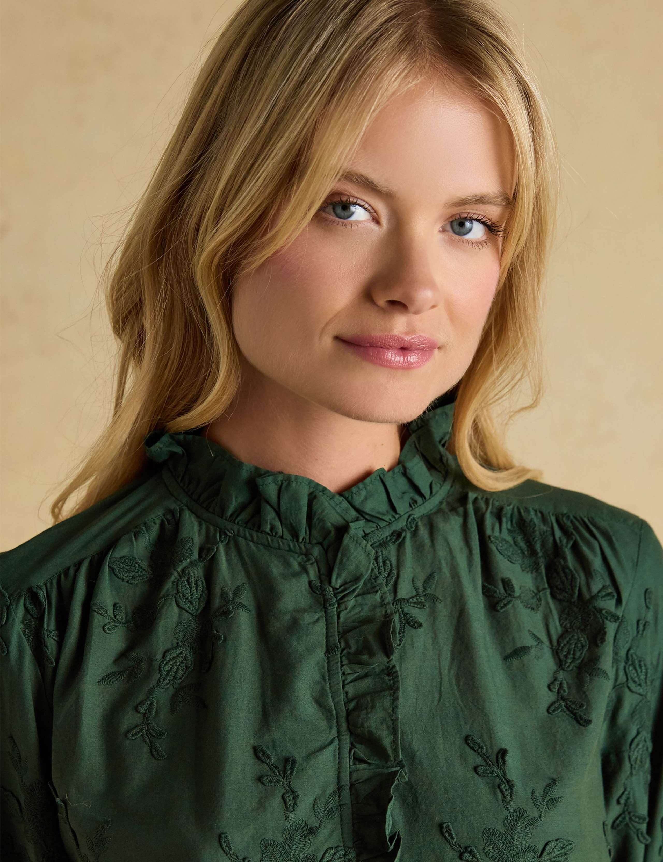 Pure Cotton Embroidered High Neck Blouse 5 of 7