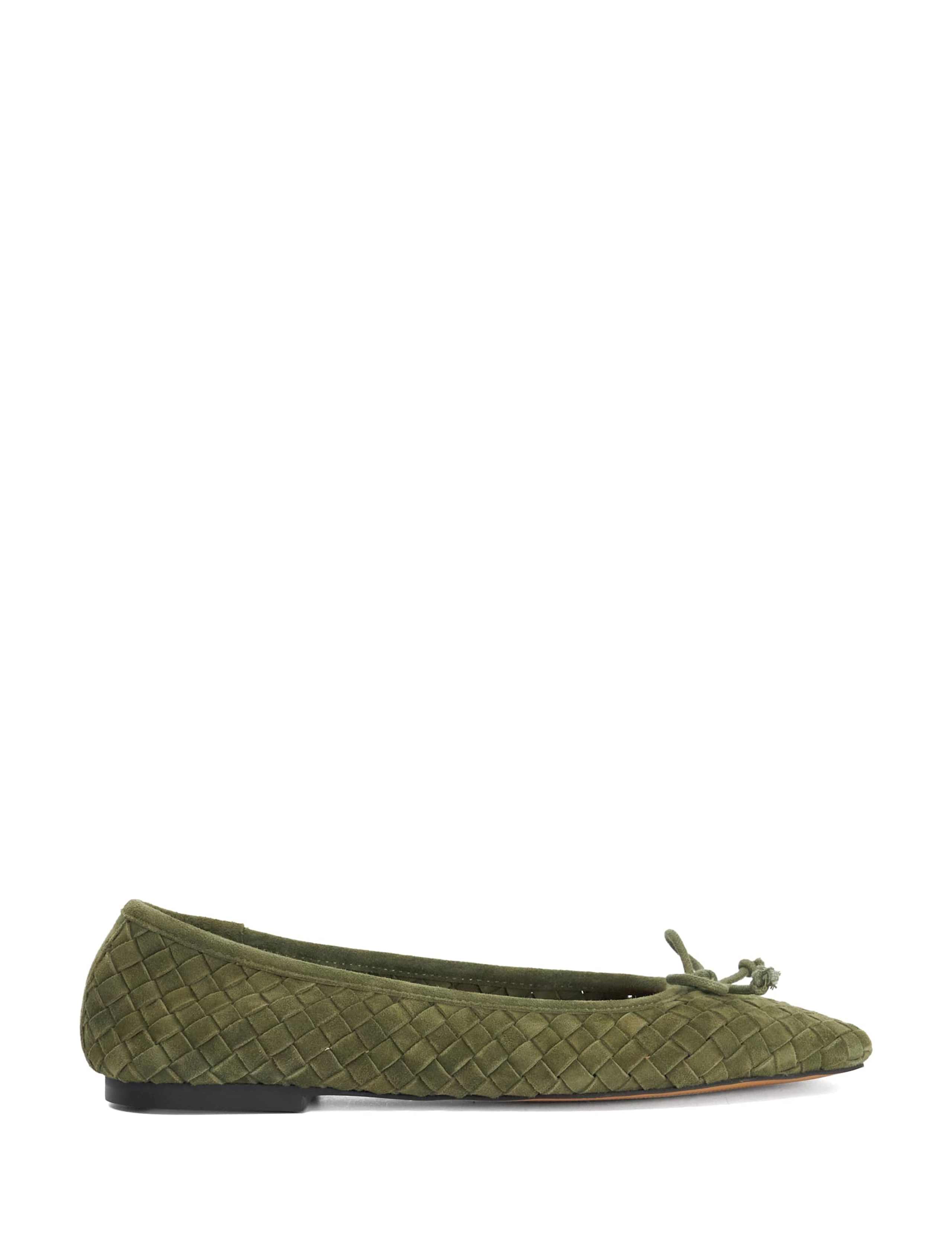 Suede Woven Slip On Flat Ballet Pumps 1 of 5